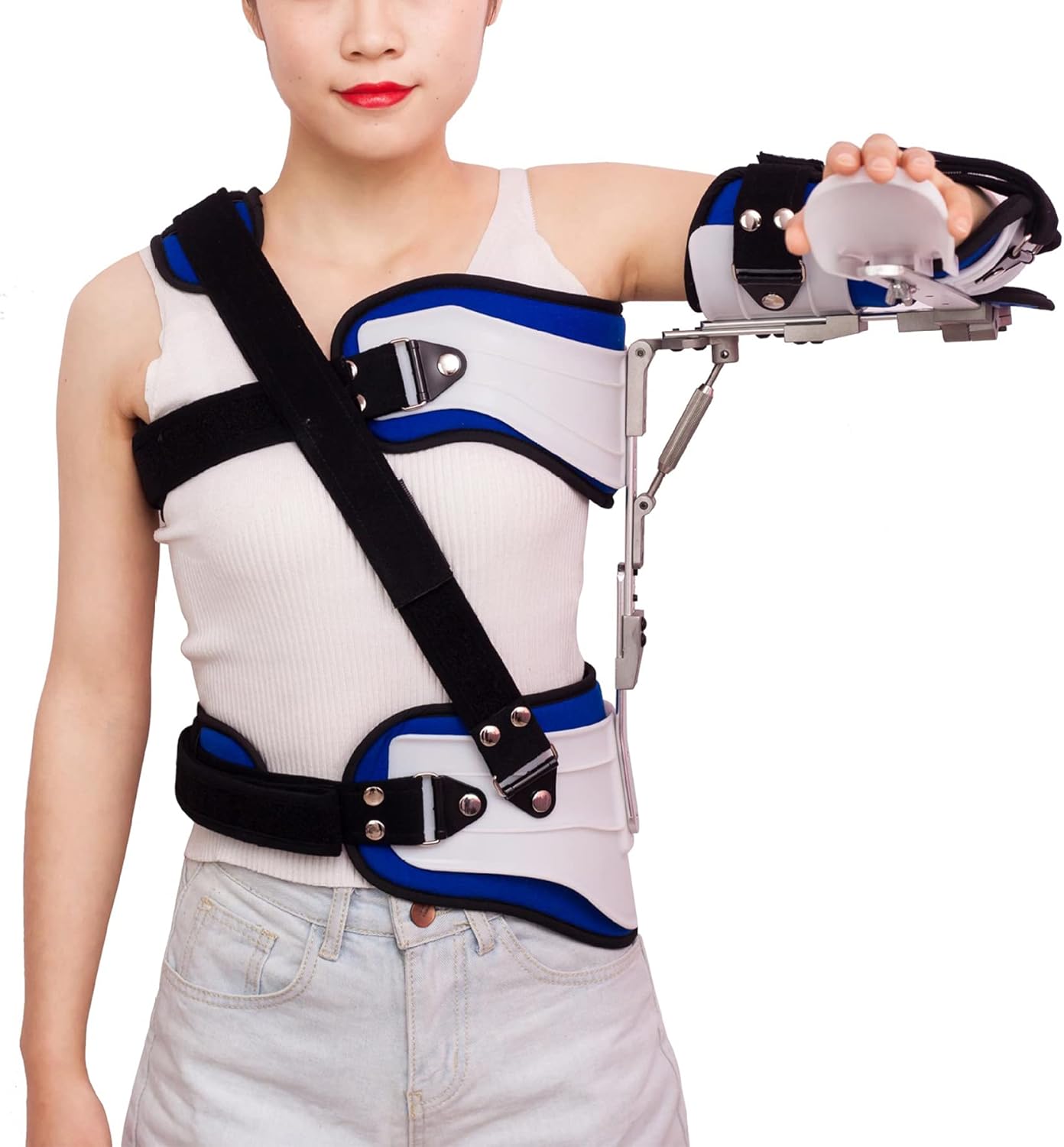 Shoulder Abduction Immobilizer for Adjustable Arm Sling Improved Broken Fractured Elbow Protection and Stability Helps Support Raise Arm Rehabilitation Surgery Dislocated Strains Tears