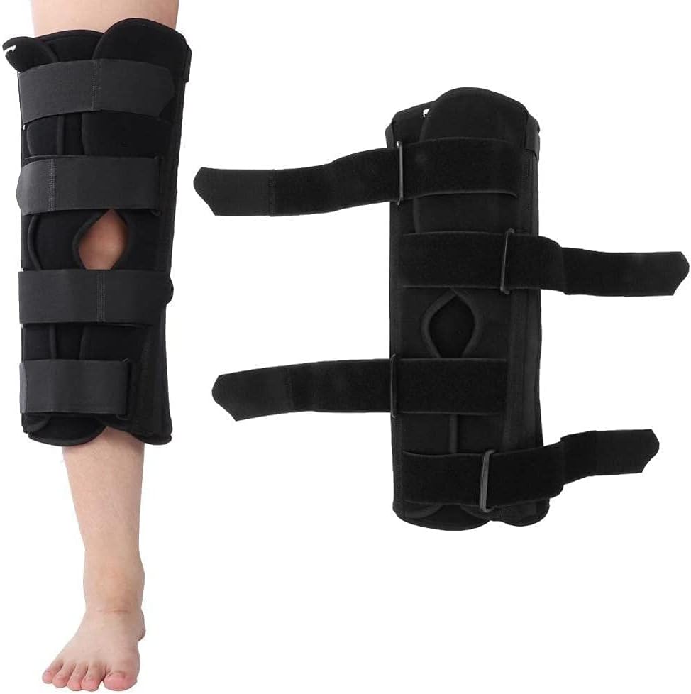 HUANGJUN Knee Fractures Splint Knee Immobilizer Full Leg Brace Comfort Rigid Support for Knee Pre-and Postoperative & Injury or Surgery Recovery