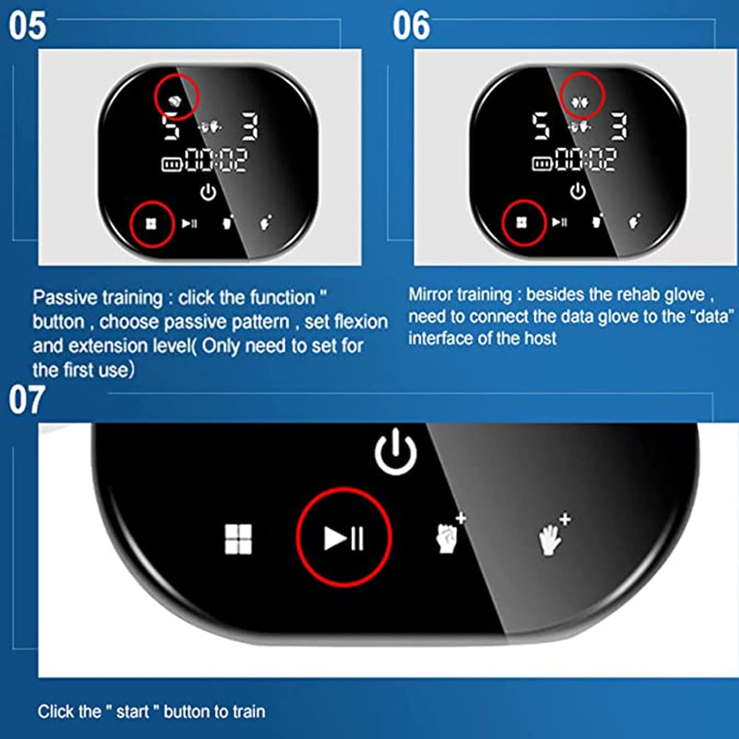 XYEJL Hand Rehabilitation Robot Gloves, Physiotherapy Rehabilitation Robotics Rehab Device for Stroke People Finger Wrist Training with Mirror Mode and Single Finger Training,RightHand-7age(Child)