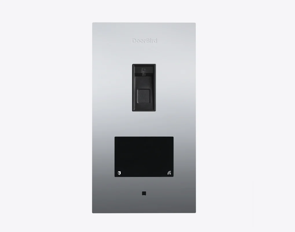 DoorBird A1122 Flush-Mount IP Access Control Device Fingerprint 50 in Chrome-Finish as PVD Coating, Stainless Steel V4A, High-Gloss Polished