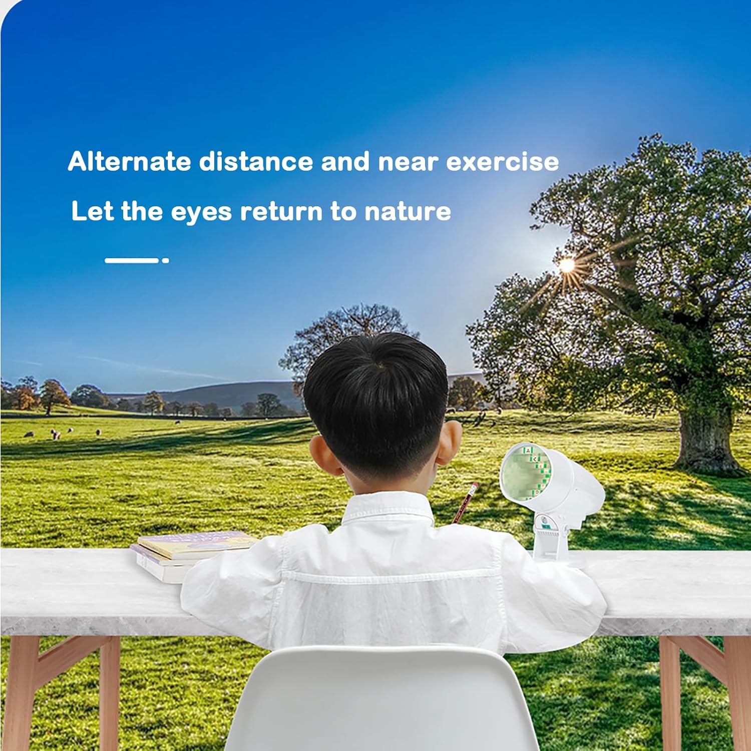 Amblyopia and Myopia Training Device, Children's Eye Distance Adjustment and Relaxation Training Device, Eye Muscle Massage, 9 Distance Images, 5 Training Methods, Relieve Eye Fatigue