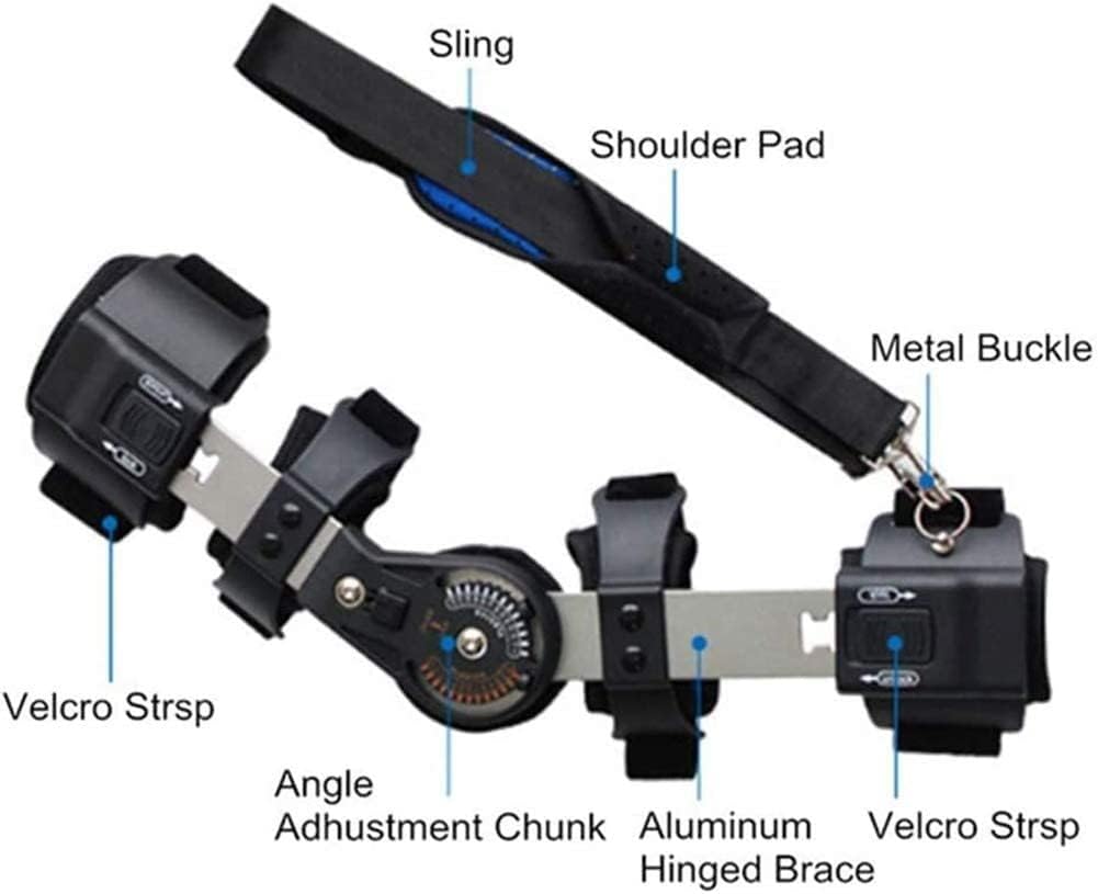 Hinged Elbow Brace, Adults Arm Elbow Splint Immobilizer Brace, Adjustable Elbow Fixator Orthosis, for Elbow Fracture Rehabilitation,Right