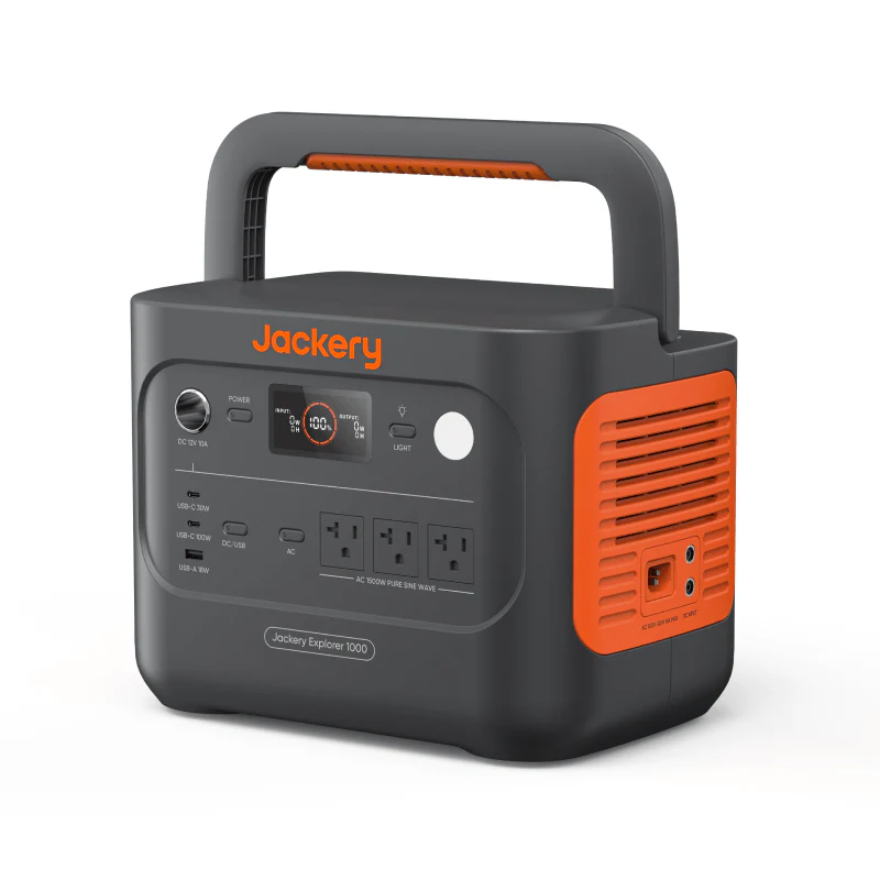 Jackery Explorer 1000 Portable Power Station 1070Wh LiFePO4 Battery, 1500W AC/100W USB-C Output