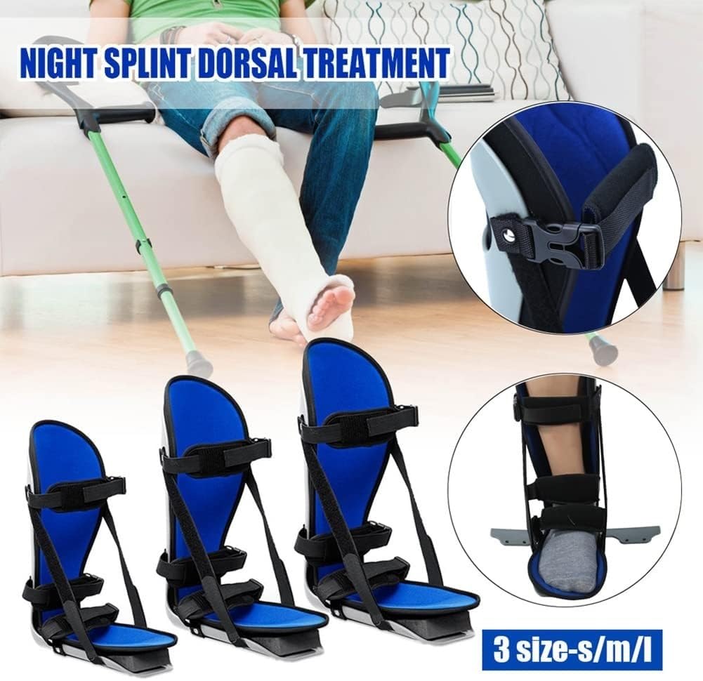 Ankle And Foot Fixation Brace Plantar Fasciitis Splint Curved Bracket Anti-slip Padded Sole Removable Breathable Liner For Foot Pain, Achilles Inflammation, Soreness Relief(Medium)