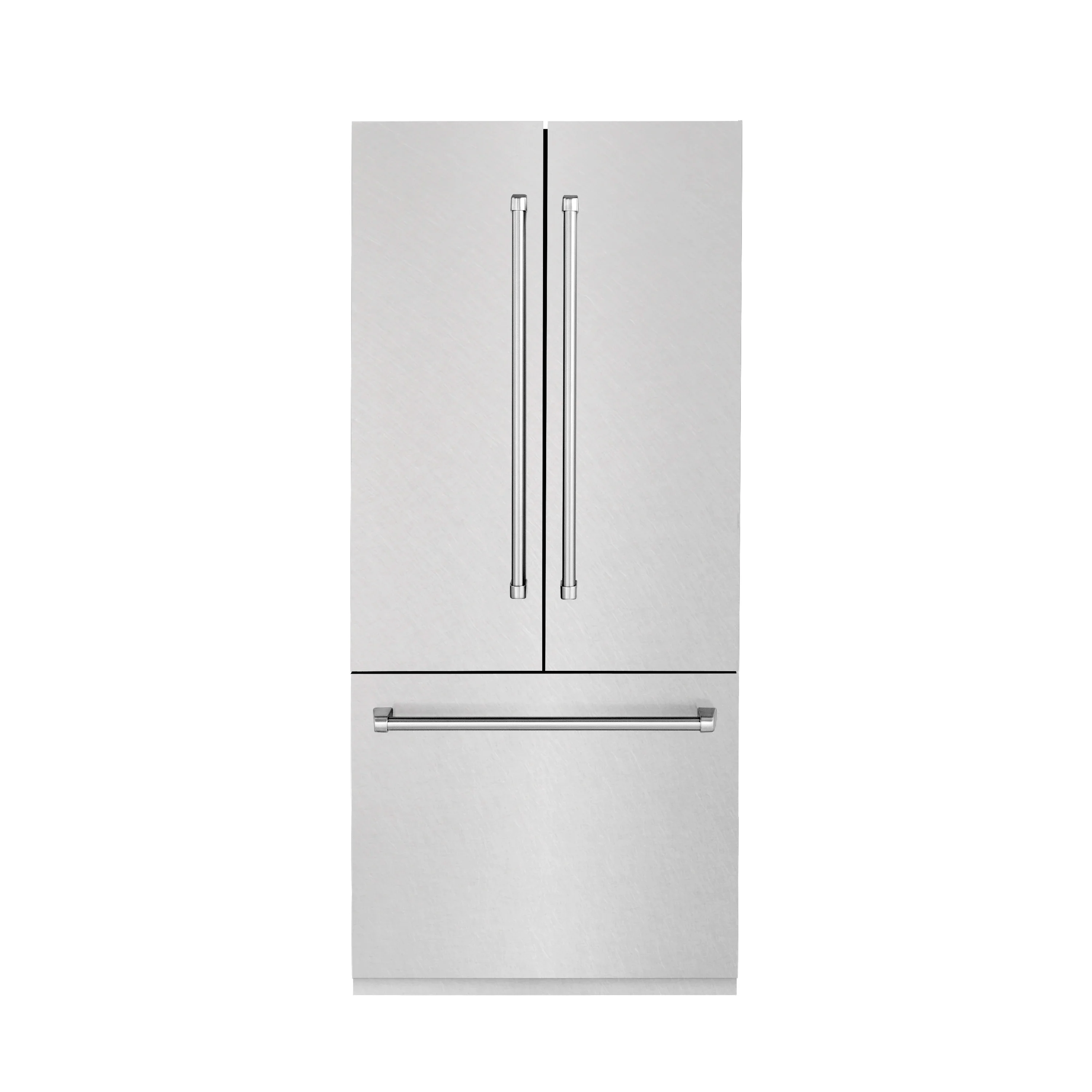 ZLINE 36-Inch 19.6 cu. ft. Built-In 2-Door Bottom Freezer Refrigerator with Internal Water and Ice Dispenser in Satin Stainless Steel Fingerprint Resistant Stainless Steel (RBIV-SN-36)