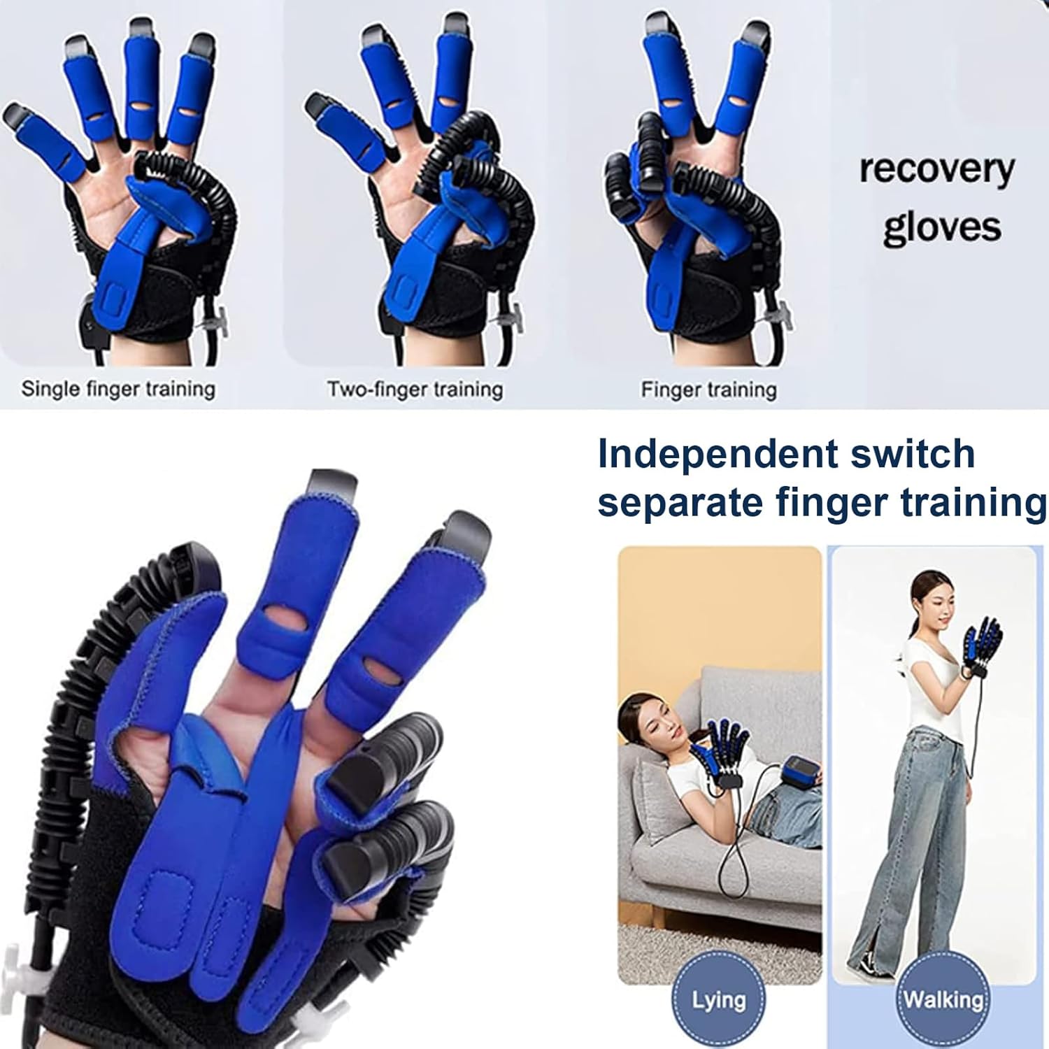 Hands Rehabilitation Robot Gloves, Hemiplegia Hand Stroke Recovery Equipment, Electric Hand Function Equipment, for Hand Dysfunction Paralysis Patient