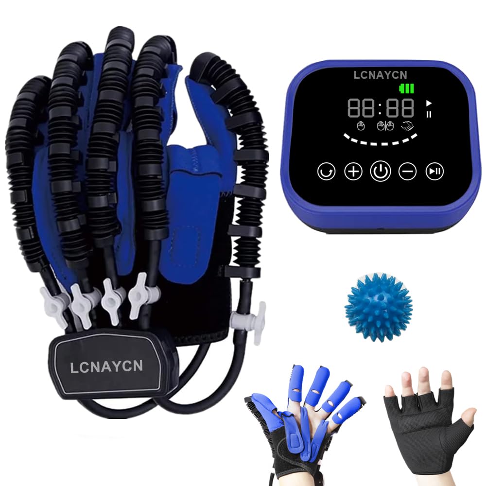 Rehabilitation Robot Gloves,Hand Stroke Hemiplegia Recovery Equipment with USB Chargeable and Strength Adjustment (Small, Right Hand)