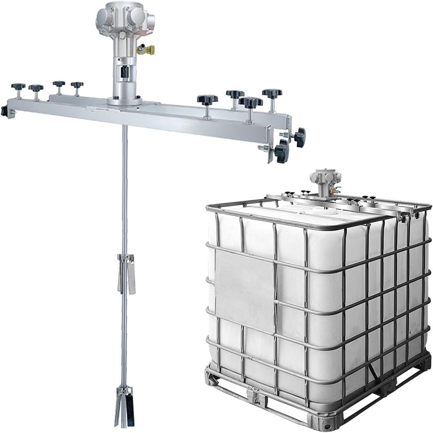 Pneumatic Paint Mixer & Agitator - Air Stirring Machine with Folding Propeller for Tank, Ink Dissolver & Paint Mixing - Heavy Duty Pneumatic Agitators