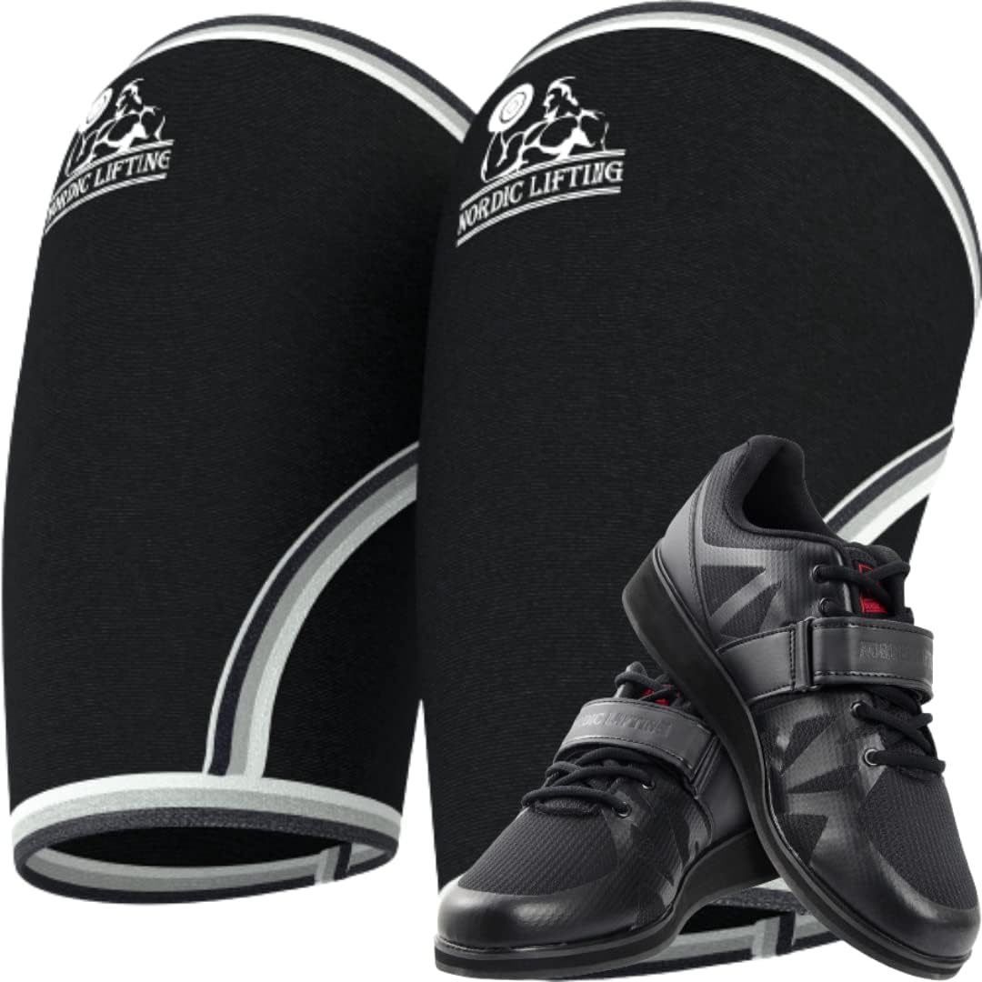 Nordic Lifting Elbow Sleeves Medium Bundle with Shoes Megin Size 9.5 - Black