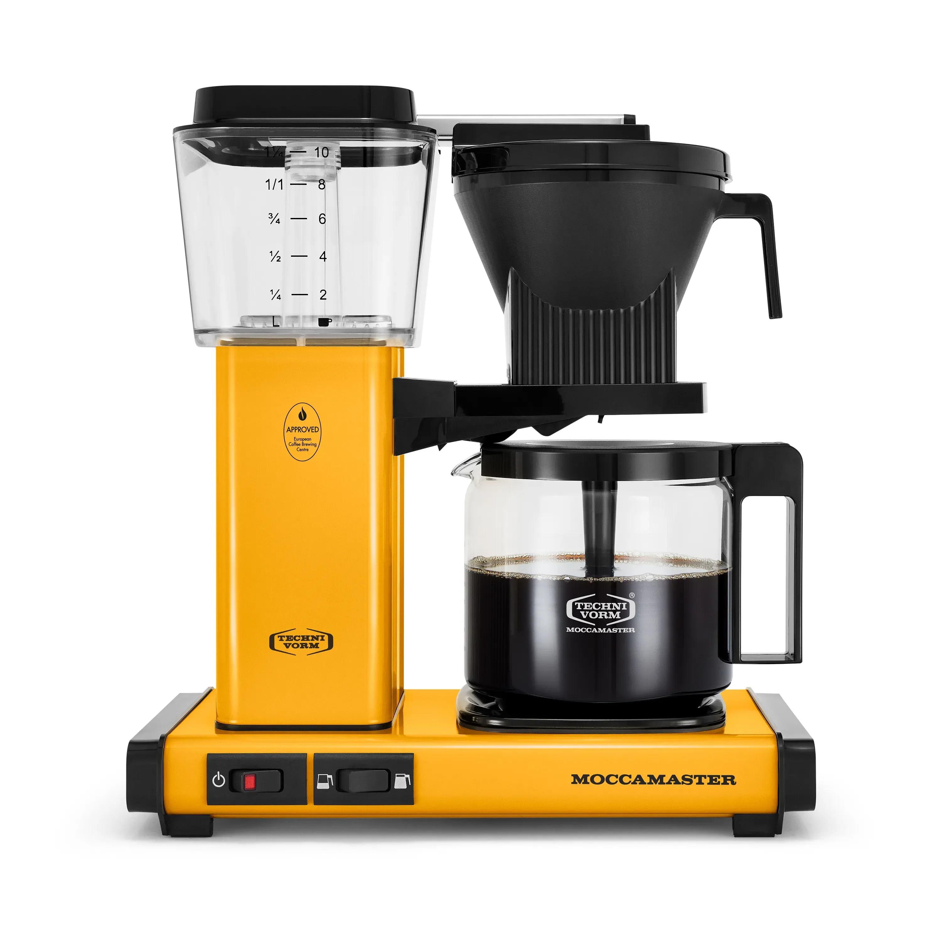 Moccamaster KBGV Select Glass Carafe 10-Cup Coffee Maker in Yellow Pepper with Volume Selector Switch, Automatic Drip-Stop, & Auto-off 100 minutes, 40 Ounce, 1.25L (53942)