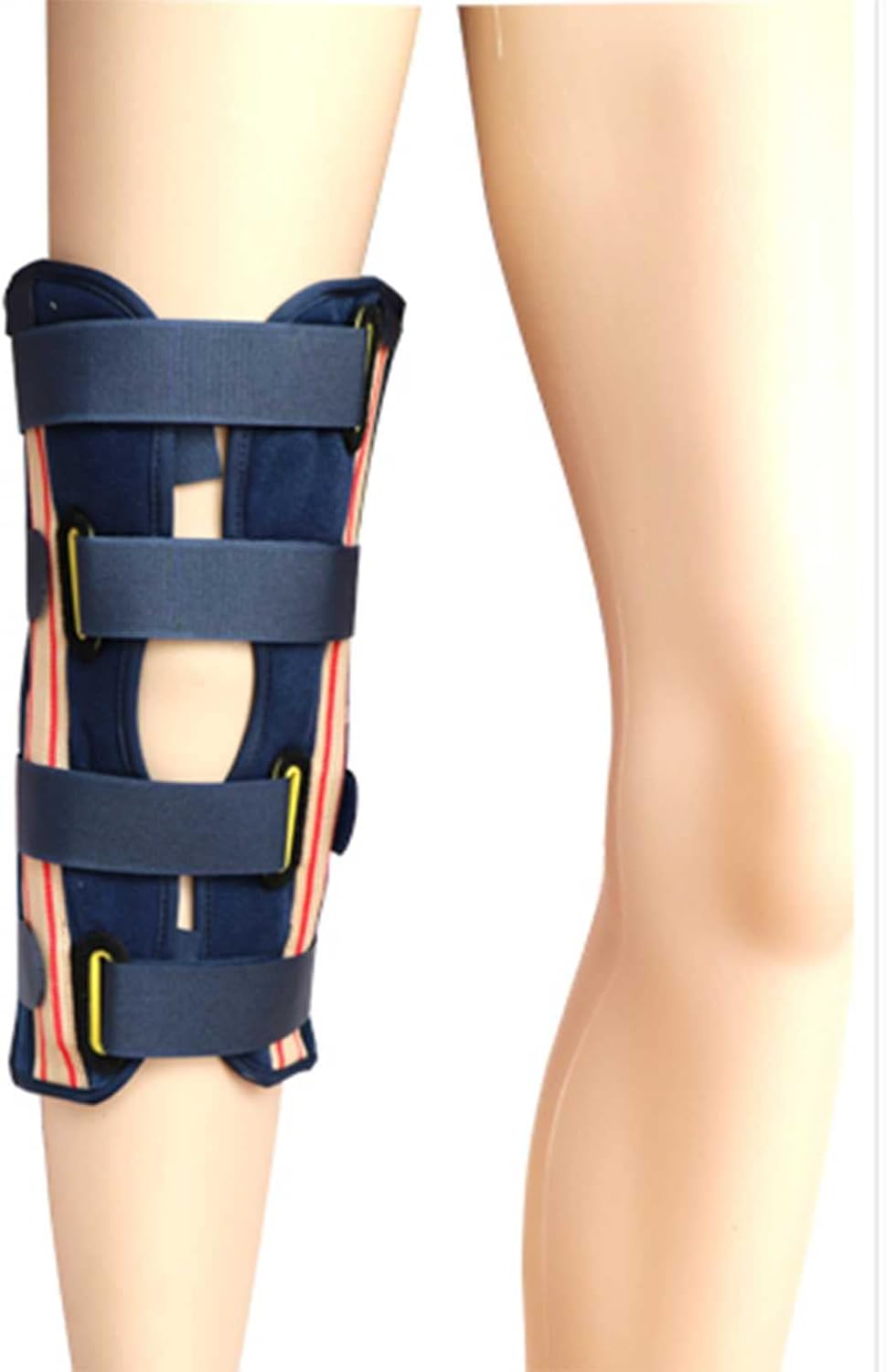 Children's Knee Immobilizer Support Three-Piece Combined Whole Leg Fracture Splint Breathable Comfort Knee Brace,Blue-L/Large