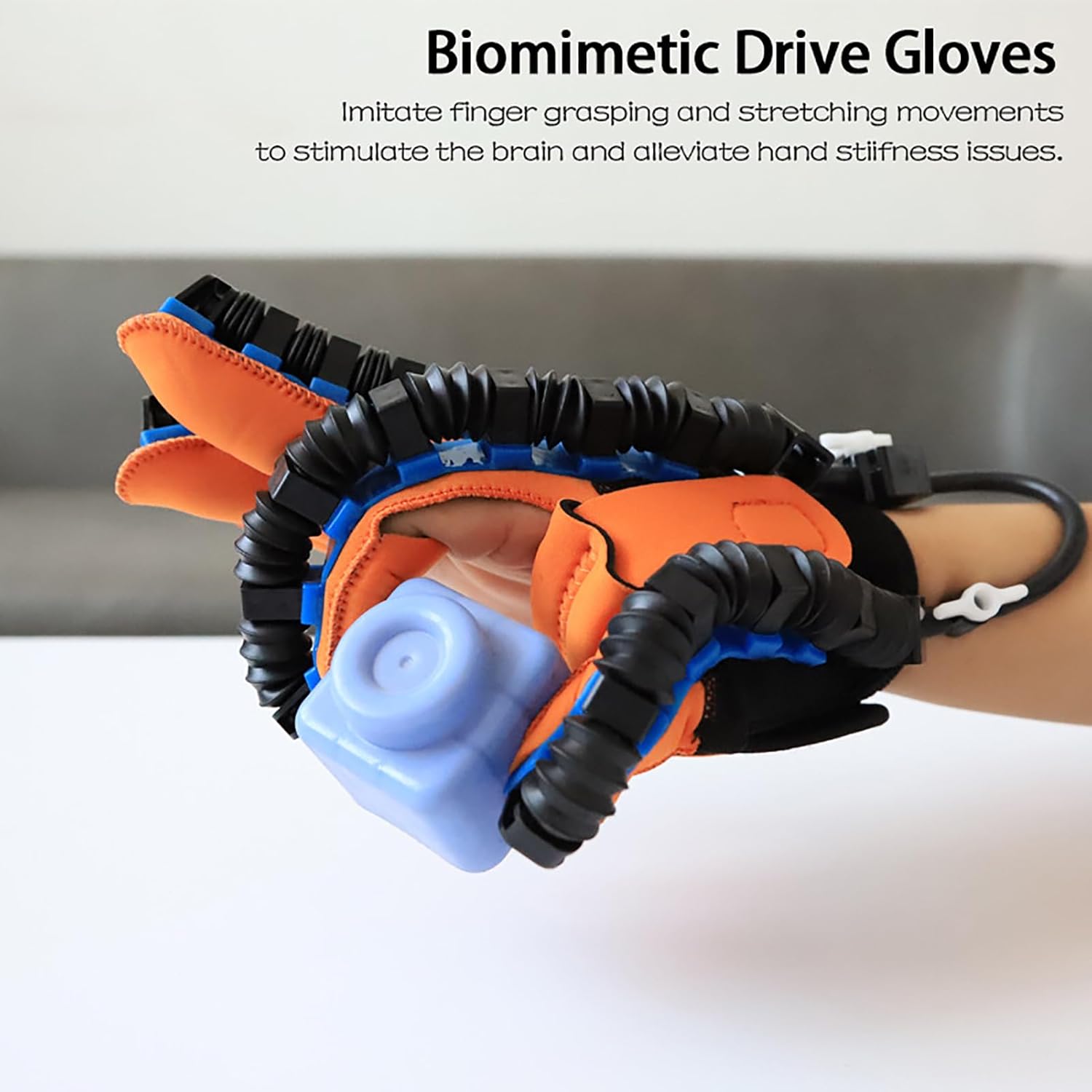 GOURIXIN Rehabilitation Robot Gloves, Five-Finger Rehabilitation Training Equipment Hand Function Exercise Flexion and Extension Electric Robot Hand for Stroke Recovery