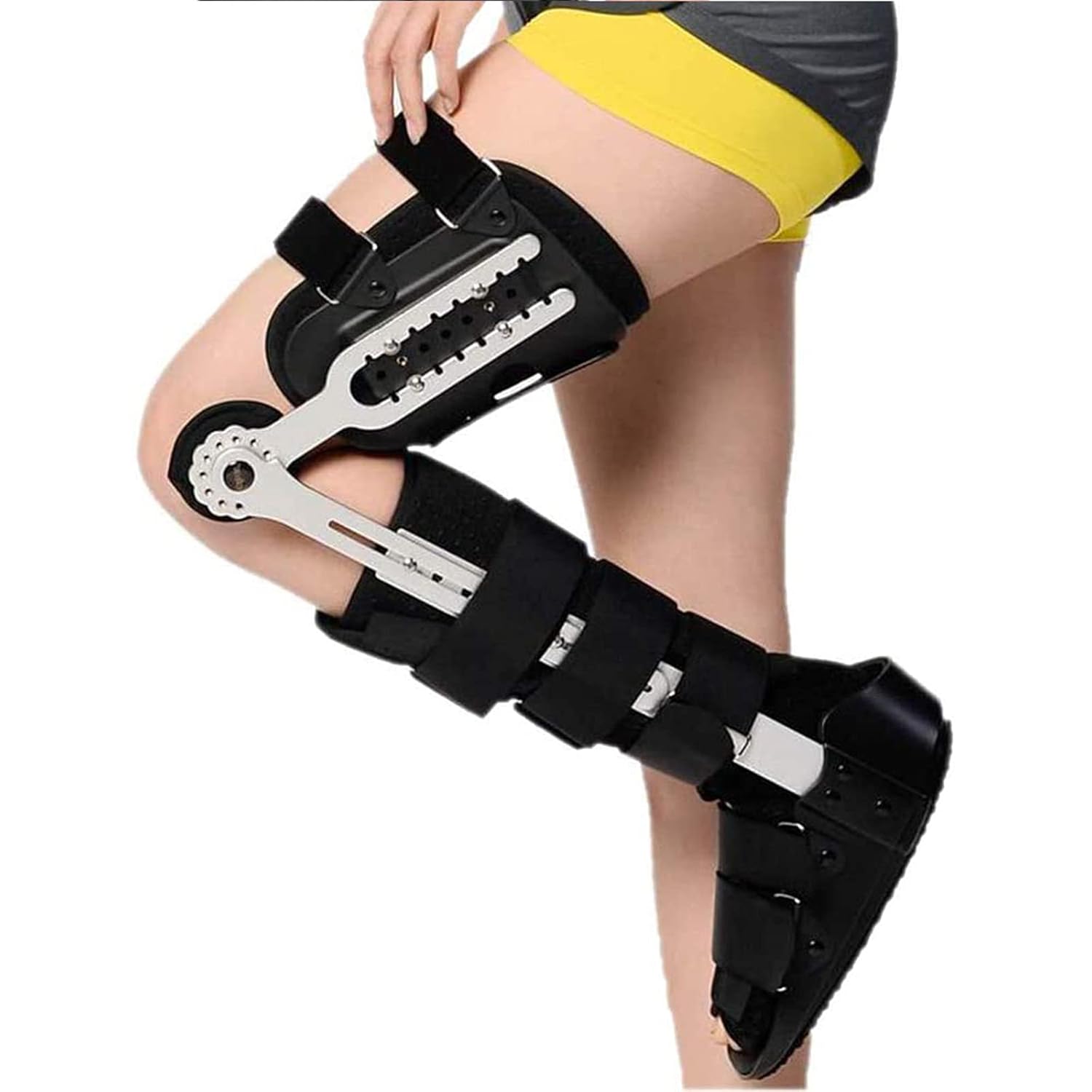 Brace Knee Immobilizer Orthosis,Adjustable Orthopedic Hinged Knee Brace, Abduction Orthosis for Left Leg Or Right Leg, Hinged Knee Brace Support (Right-Medium