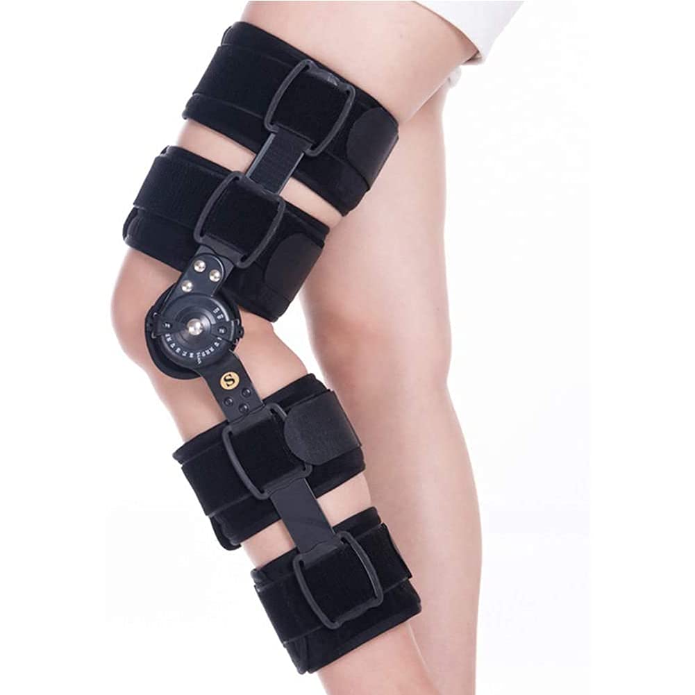 Hinged Knee Brace,Knee Brace for Recovery Stabilization Adjustable Orthopedic Support Stabilizer Adjustable Knee Fixation Bracket Fracture Knee Orthosis Support/Large (Small
