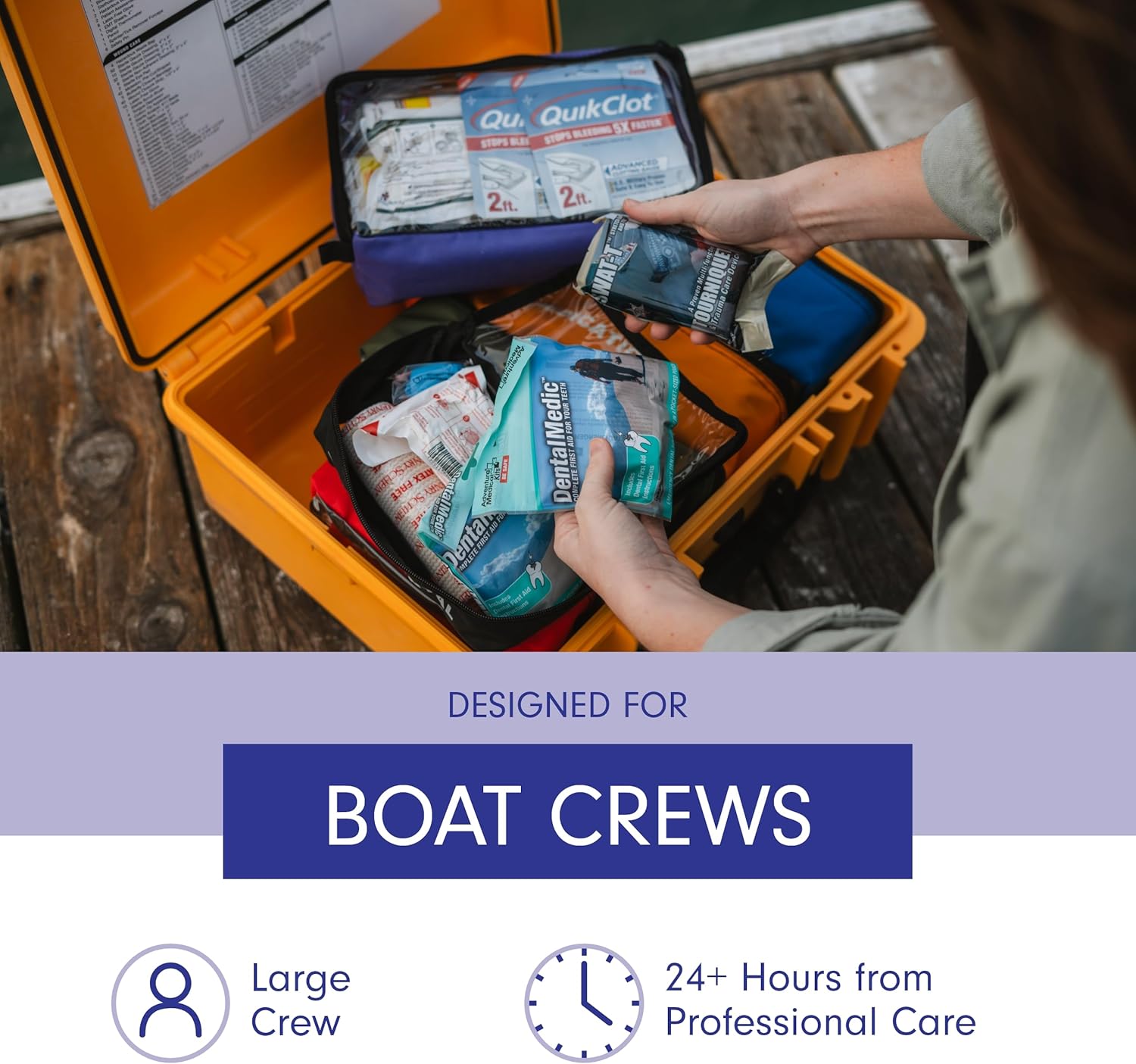 Adventure Medical Kits Marine Series Medical Kit - 3500 - Boat First Aid Kit For Large Crews 24 Hours From Care - Includes Emergency Medical Supplies Like Bandages, Medicine, Guide Book & More