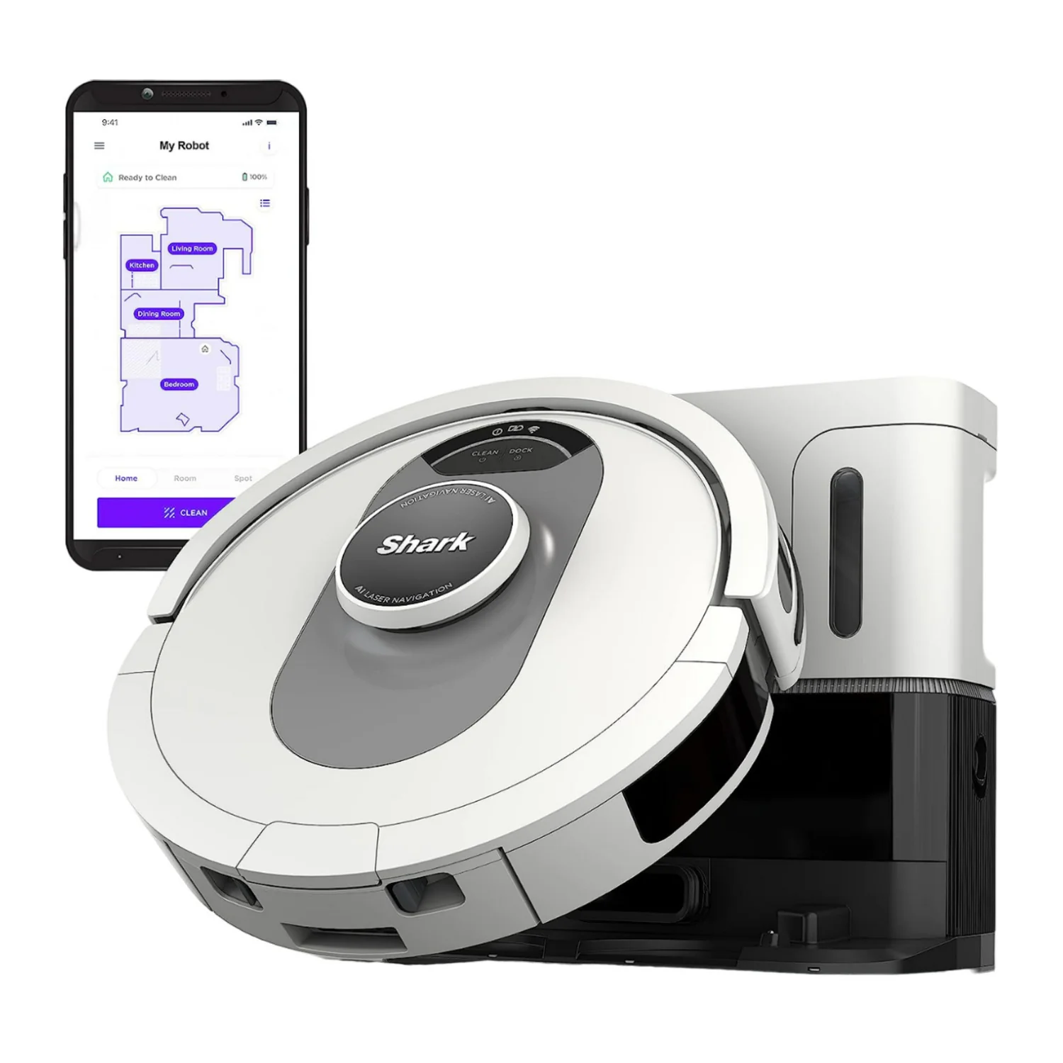 Shark AI Ultra Robot Vacuum with Matrix Clean and Self-Empty Base (Silver/Black)