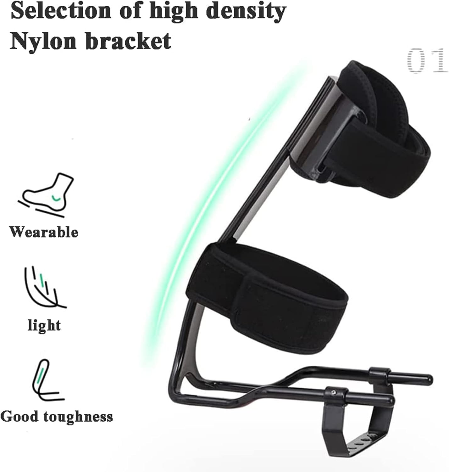 Foot Drop Orthosis, Ankle Brace Fixation Shoe Brace Support Protection, for Eases Symptoms of Achilles Tendonitis, for Hemipleia Stroke Shoes Walking, Pain Relief (S