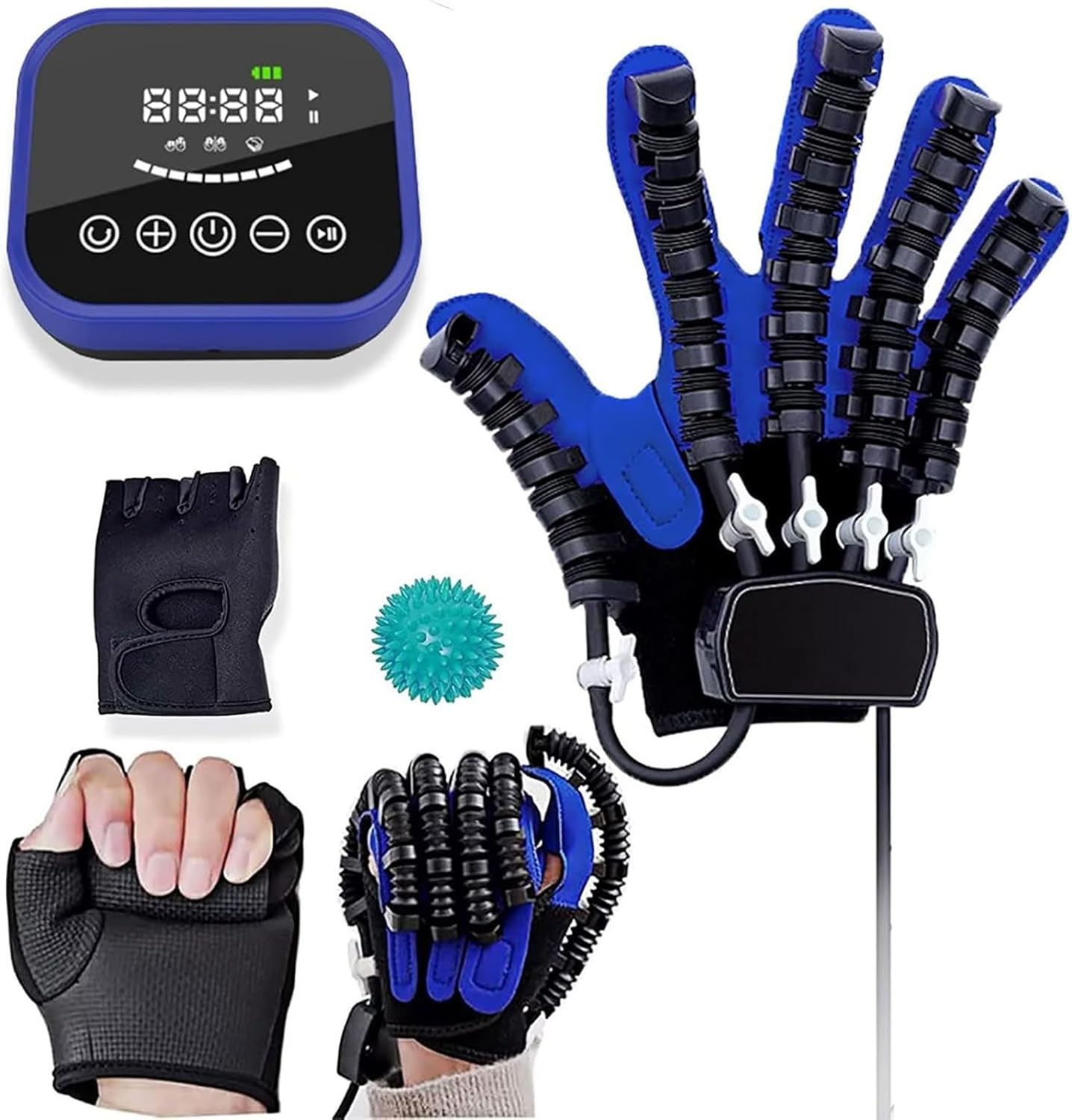 Rehabilitation Robot Gloves, Multi-Modal Rehabilitation Training Gloves, Portable Hemiplegia Finger Rehabilitation Trainer, Finger Splint for Hand Rehabilitation(B,Right Hand L)
