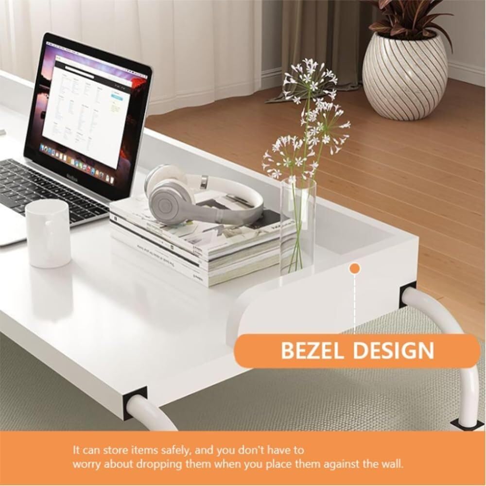 Mobile Overbed Computer Table Overbed Desk Laptop Height & Length Adjustable Over Bed Table with Wheels and Tiltable Tabletop Hospital Nursing Table