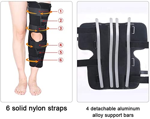 Adjustable Knee Support Joint Brace Surgical Fixation Stabilization Fracture Support, Before And After Surgery Splint - Post Op Immobiliser,Black-L
