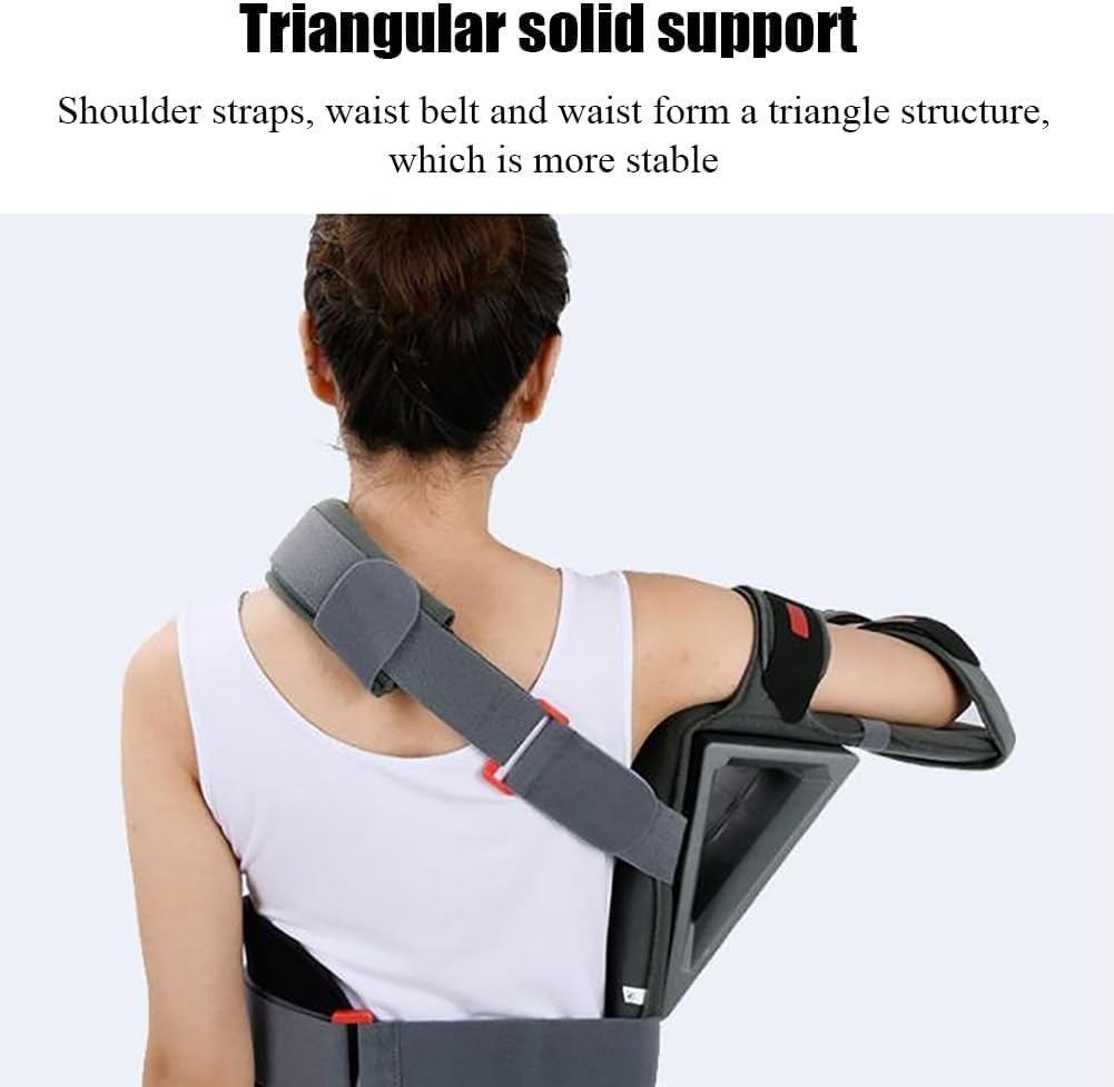 Shoulder Orthosis Immobilizer Shoulder Abduction Fixation Brace The Angle Length Can Be Adjusted Ergonomic Design Triangular Solid Support for Postoperative Fixation of The Joint(Right Hand)