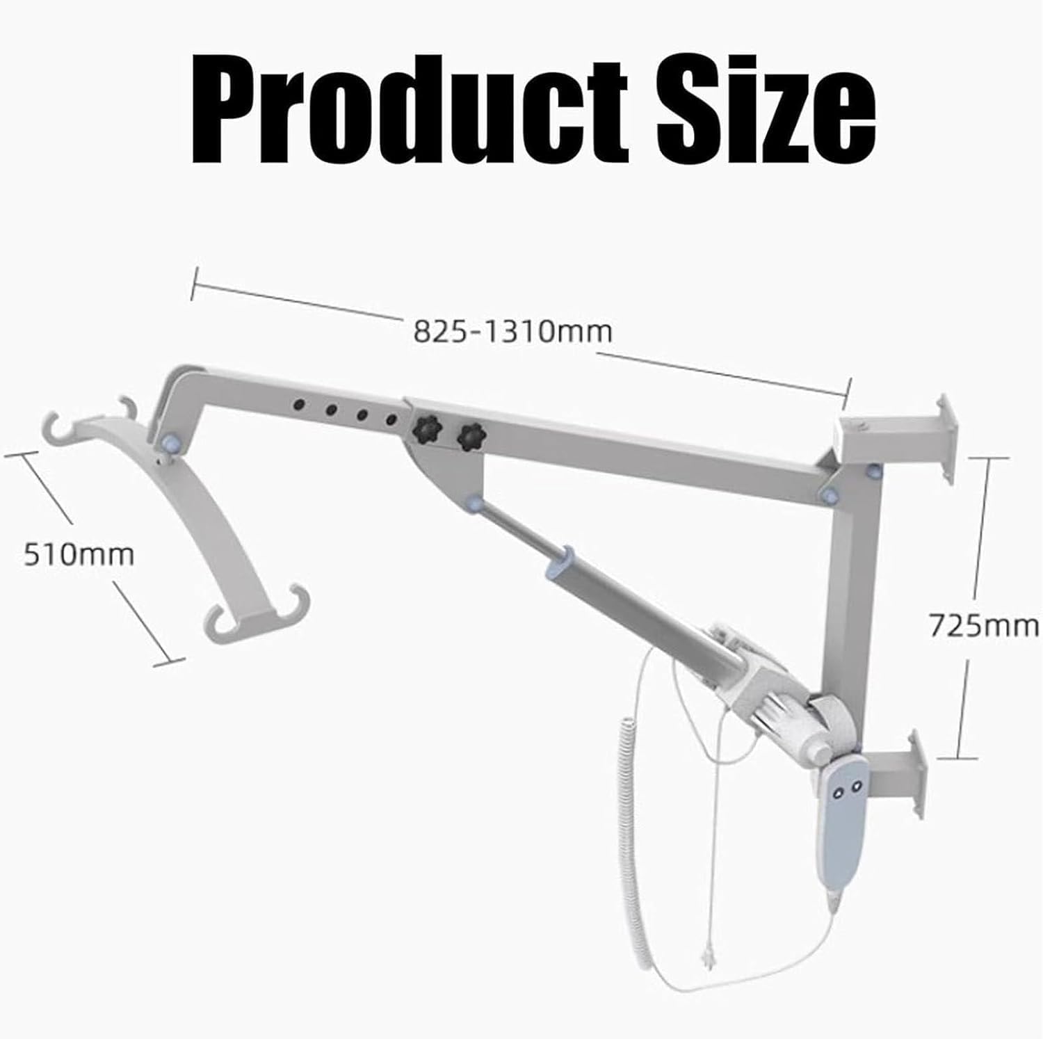 Wall-Mounted Patient Lift with Sling Transfer Holding Machine,Portable Electric Transport Lift for Disabled Patient Elderly Handicap,Remote Control Handle