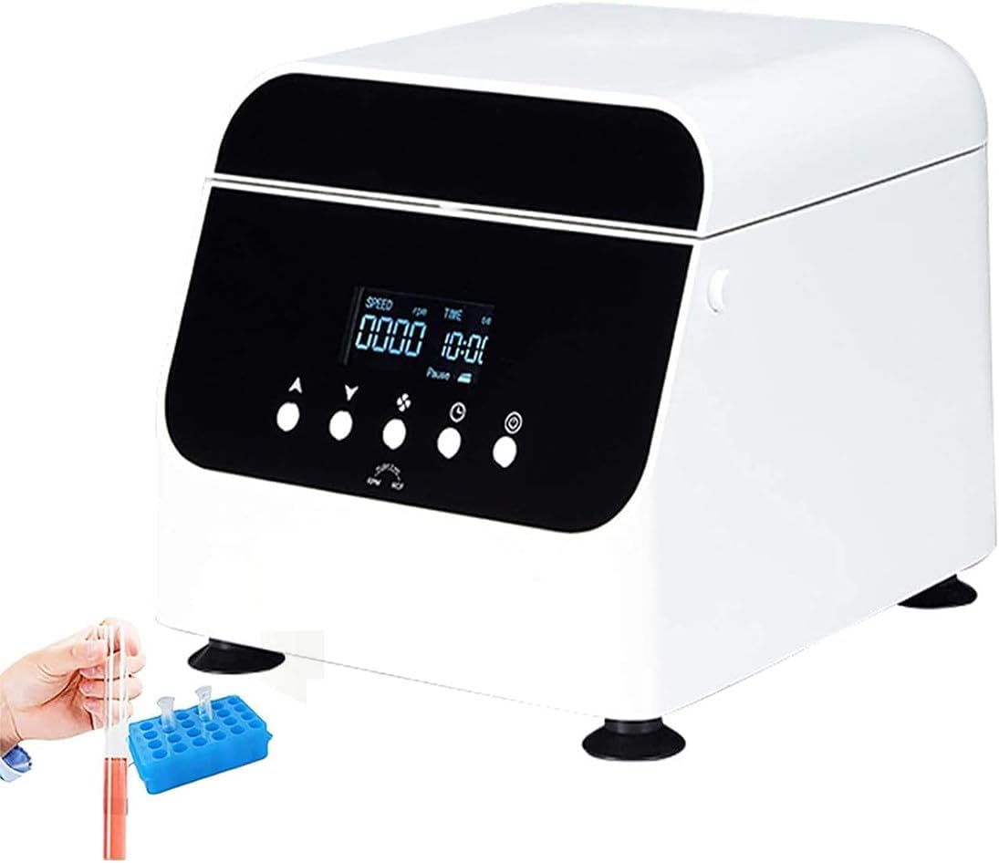 Lab Benchtop Centrifuge Machine with LCD Screen, 4000rpm Low Speed Centrifuge with Speed and Time Display, PRP PRF Use for Vacutainer&Centrifuge Tubes,50ml*6