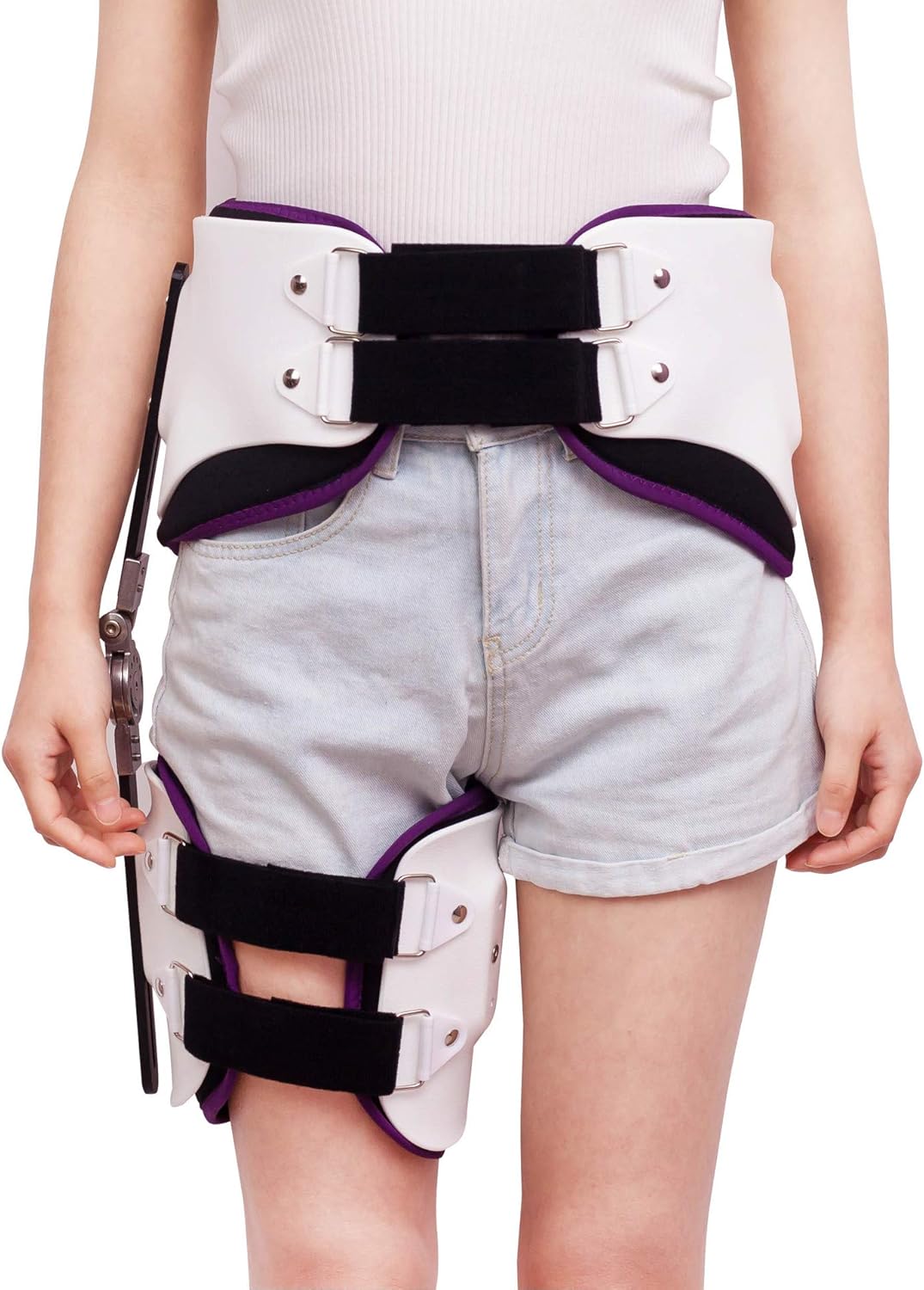 Adjustable Hip Joint Abduction Bracket Hip ROM Hinged Leg Brace Orthosis Stabilizer Hip Joint Femoral Brace Protector for Femoral Fracture