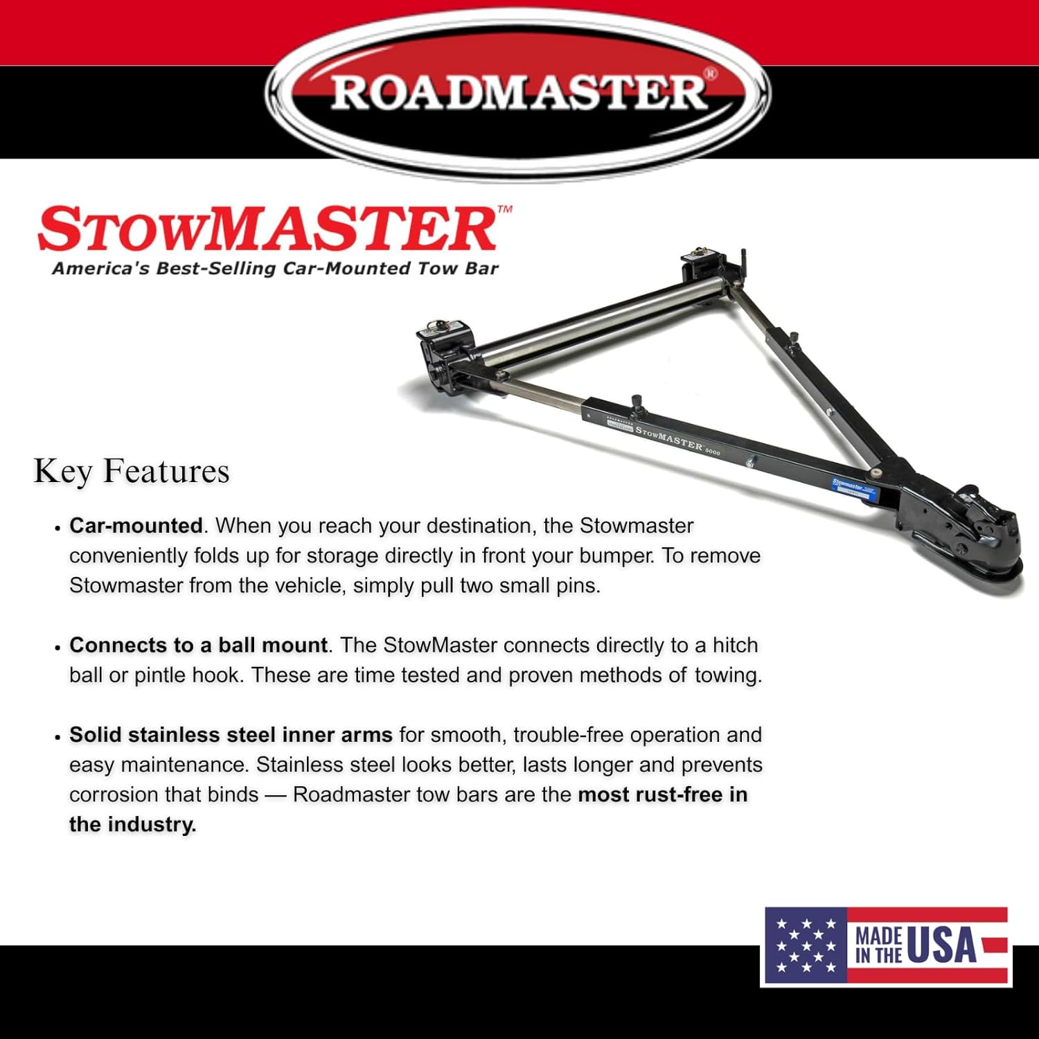 Roadmaster 501 Stowmaster Tow Bar with 2