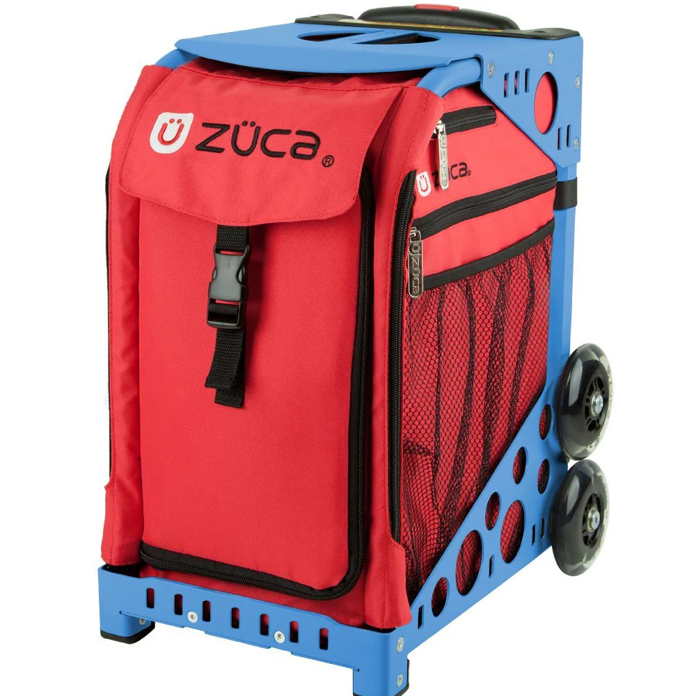 Zuca Chili Insert Bag & Blue Frame with Flashing Wheels