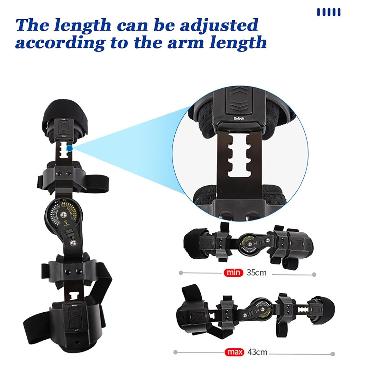 Adjustable ROM Hinged Elbow Brace Post OP Elbow Brace with Shoulder Sling Stabilizer Hand Splint Arm Injury Recovery Support After Surgery Orthosis Orthotics,Right (Right