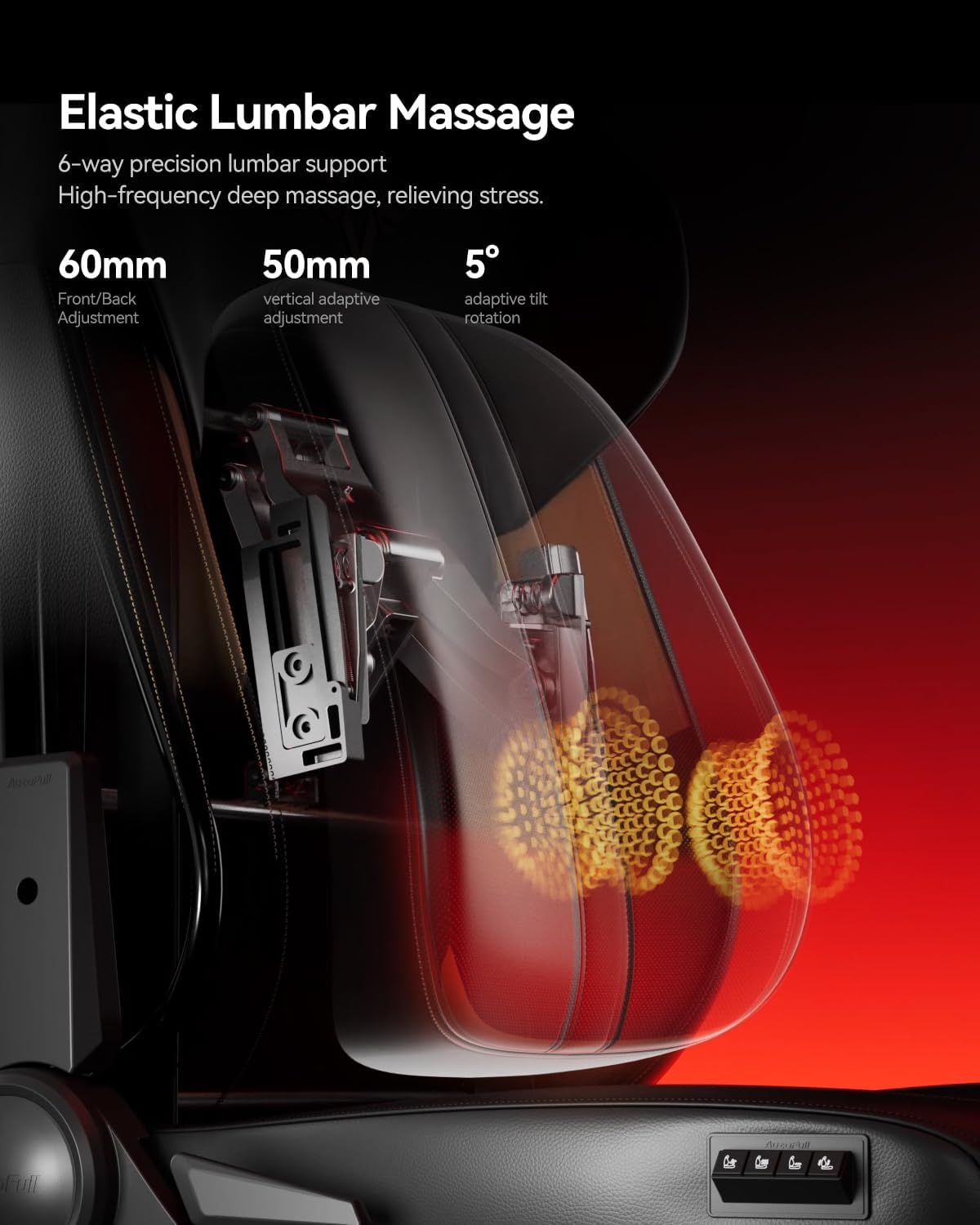 AutoFull M6 Gaming Chair, Ergonomic Office Chair with Dynamic Lumbar Support, 6D Adjustable Armrests and Footrest (Black)