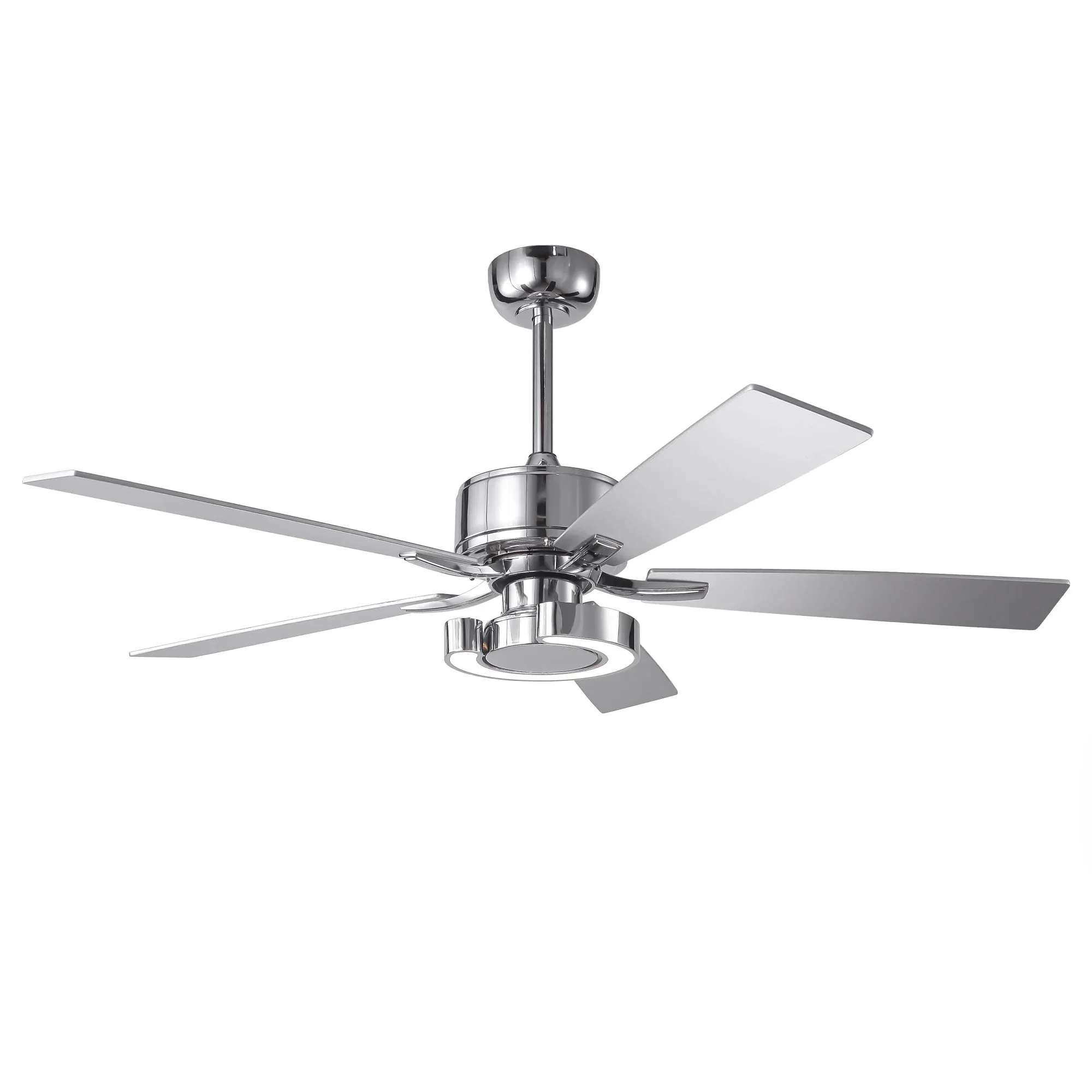 Parrot Uncle 52-Inch Arlen Double-sided Blades Downrod Mount LED Ceiling Fan with Remote Control
