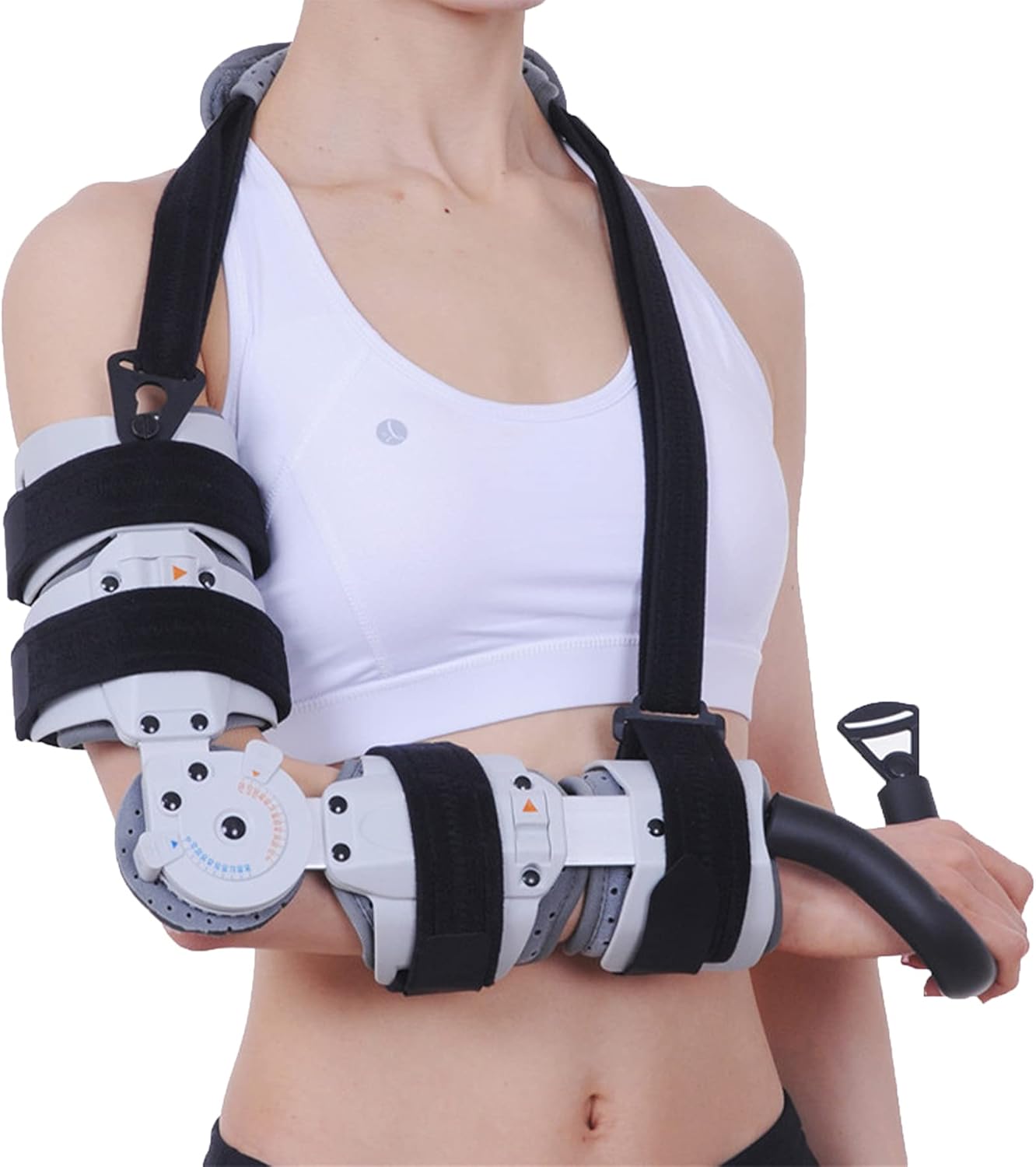 Hinged ROM Elbow Brace Sling Stabilizer for Surgery Recovery Ligament Tendon Stabilizer Splint Arm Injury Repairs and Dislocation by Brace Align Adjustable Post-op Rehabilitation,Right
