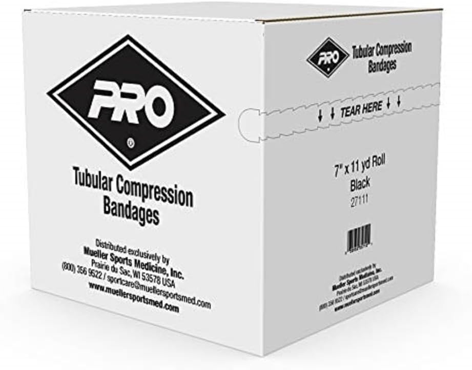 MUELLER Sports Medicine Tubular Knit Compression Bandage, Compression Sleeve Support for Men and Women, Cut-to-Fit, Machine Washable, Black, 7-Inches Wide