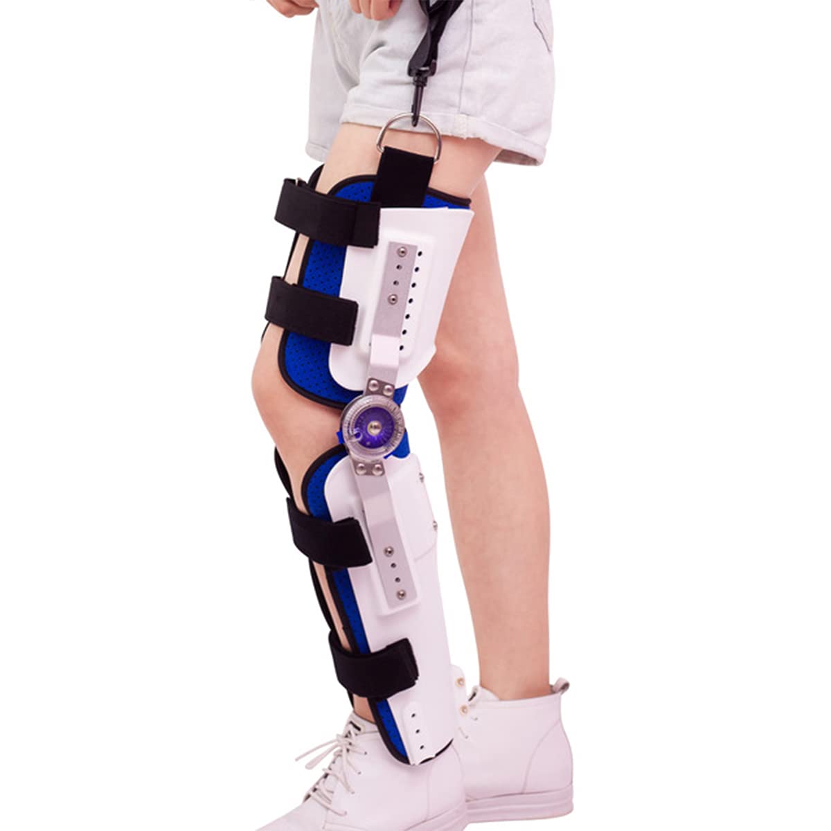 Adjustable Knee Joint Fixation Brace, Ankle Foot Orthosis, Immobilization Support After Knee Fracture Injury of Lower Extremity, Upper and Lower Leg Brace(