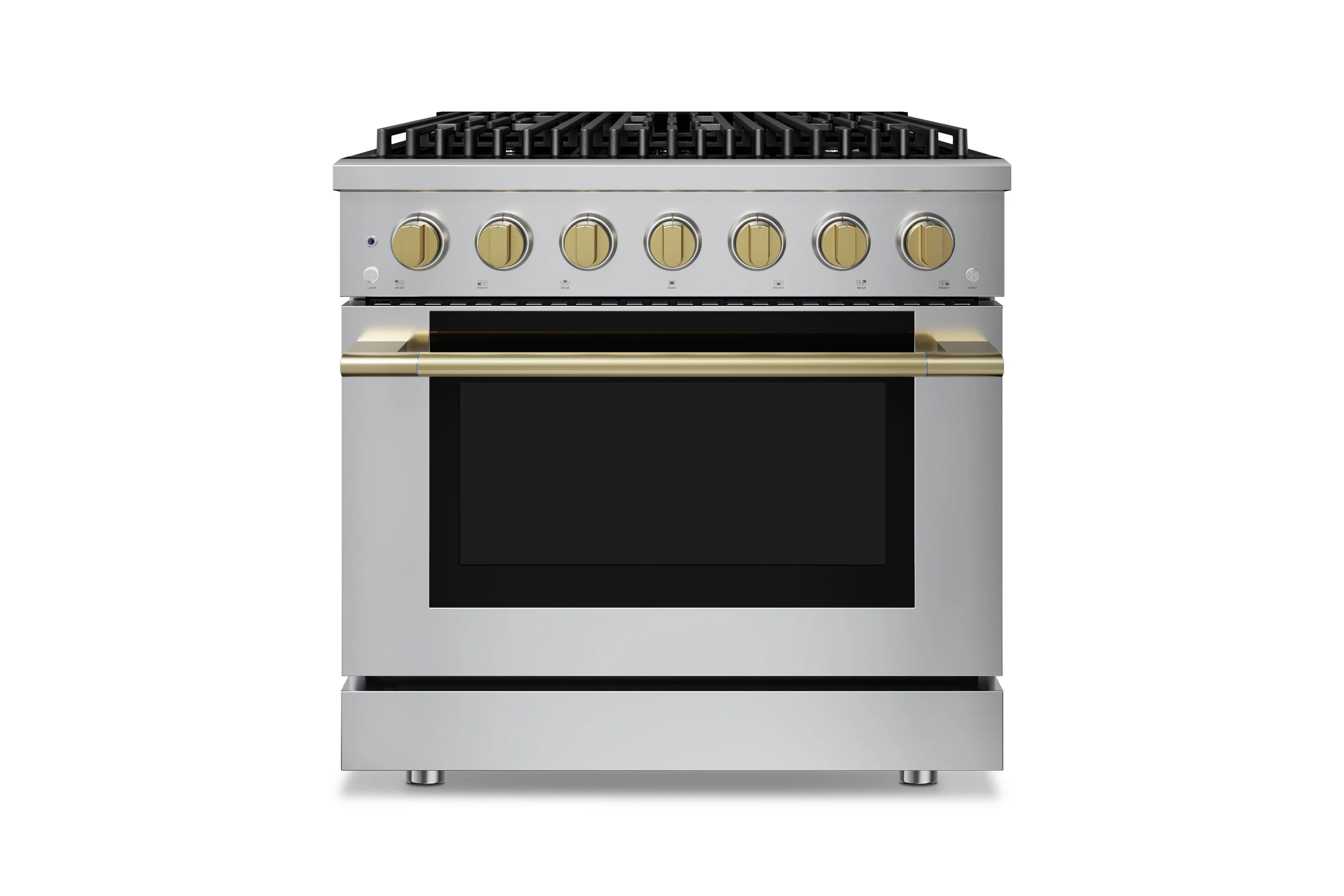 Hauslane HausPro Series 36-Inch Gas or Dual Fuel Range with 6 Burners and Convection Oven in Stainless Steel
