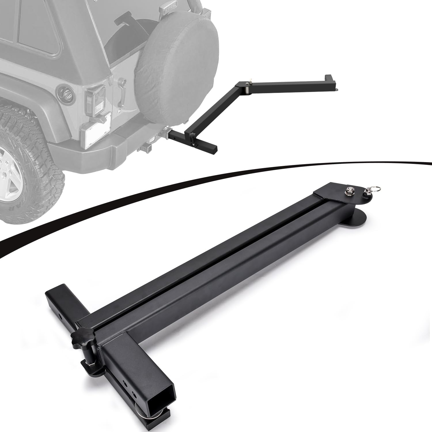 TOPOWN Swing Away Hitch Mount Bike Rack Extension 2” Receiver, Heavy Duty Bicycle Rack Swing Away Hitch Mount Adapter Compatible with Most 2 Inch Hitch Racks, Adjustable 120 Degree, Hold Up to 260 lbs