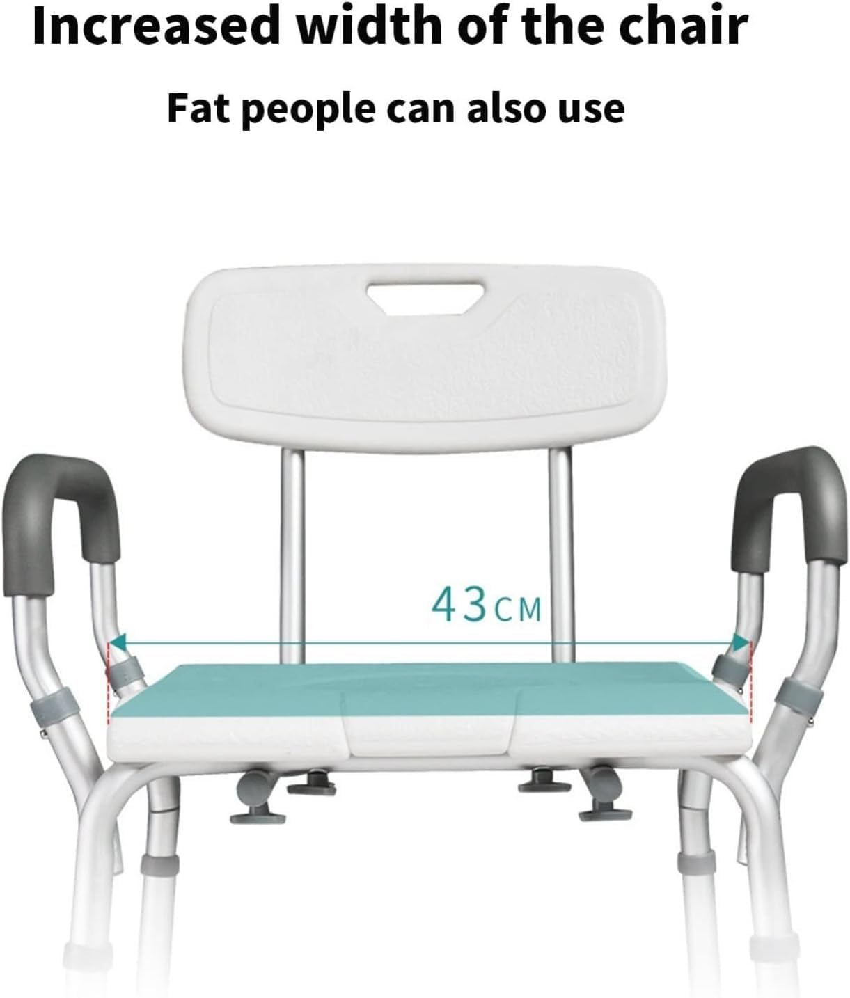 Shower Stool Height Adjustable Bath Tub Shower Chair with Arms and Back with U-Shaped Seat Toilet Raiser Frame Bath Chair for Elderly,Supports Up to 300Lbs