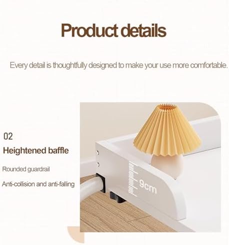 Laptop Cart Over Bed Desk，Over Bed Desk Height Adjustable 65-95cm Food Tray Desk Rolling Medical Table Stretchable Lazy Design Portable Desk with Castor Wheels(Color:Wood)