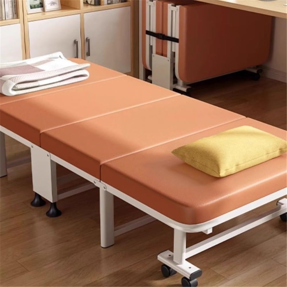 Foldable Office Bed and Lounge Chair, Single Medium White - Ideal for Home and Hospital