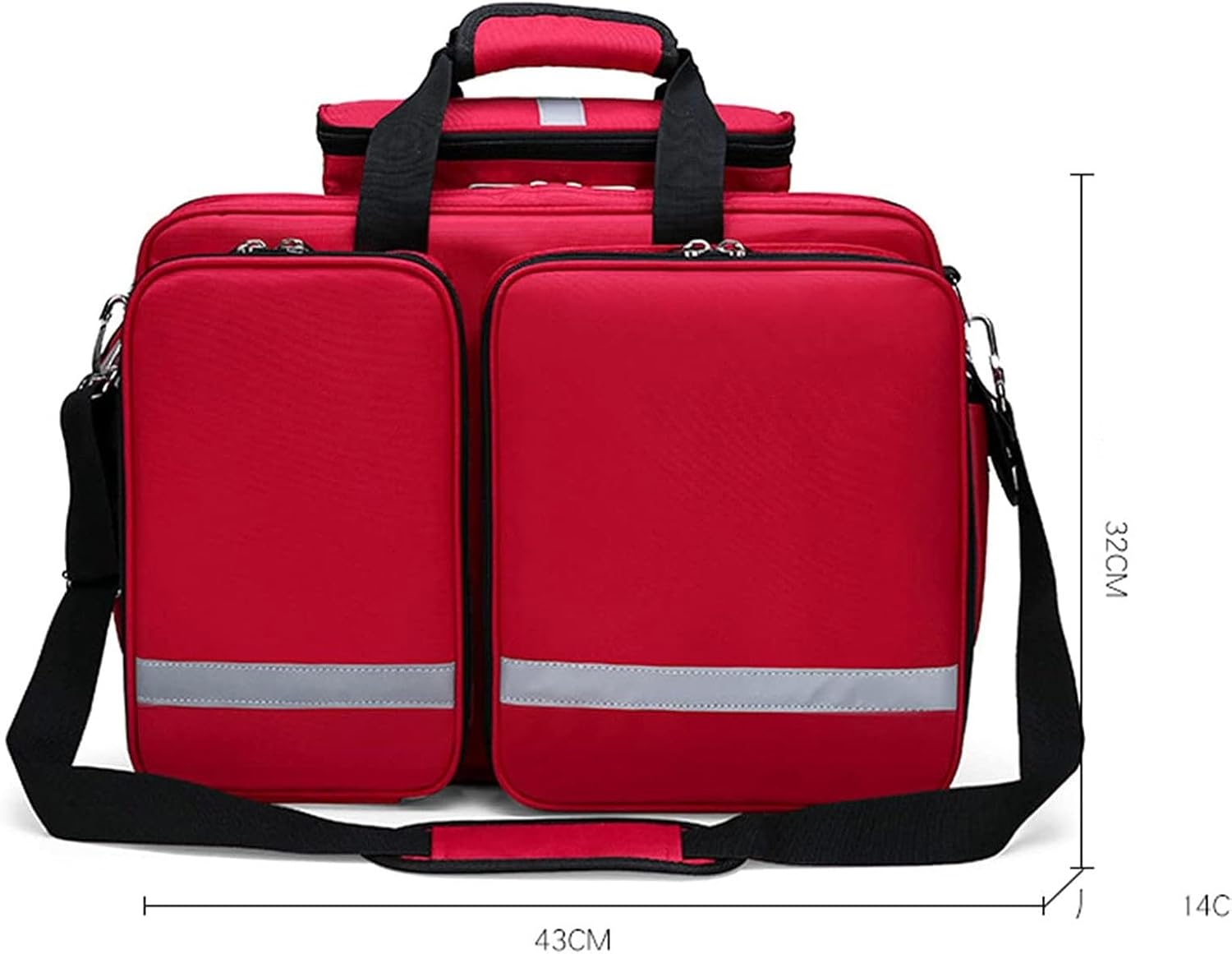 Professional First Aid Kit Bag, Large Capacity, Waterproof Emergency Rescue - Ideal for EMT, Paramedics Portable Storage Medical with Dividers(A)