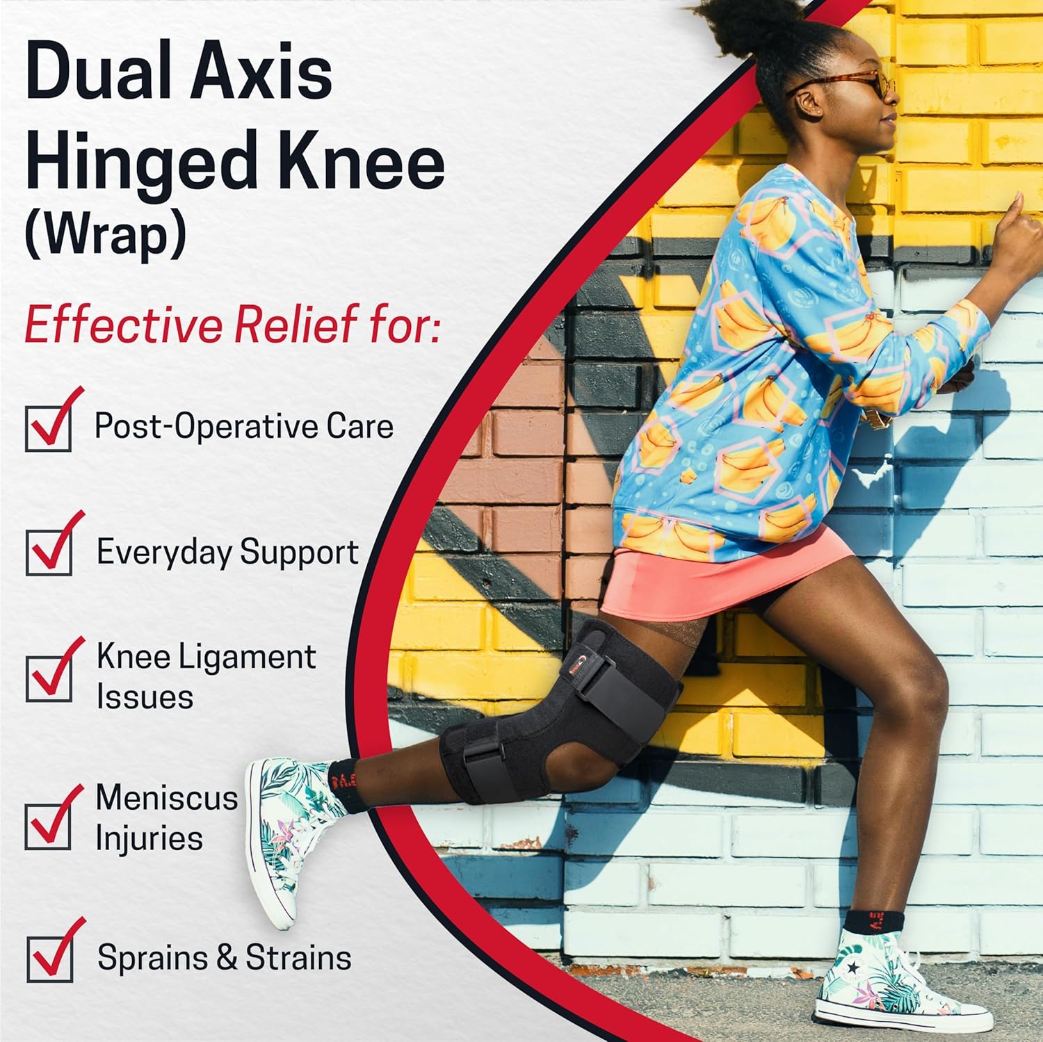 Condylar Hinged Knee Brace - Comfortable Compression Knee Sleeves – Great Knee Compression for Stability – Durable Hinged Knee Brace with Side Stabilizers