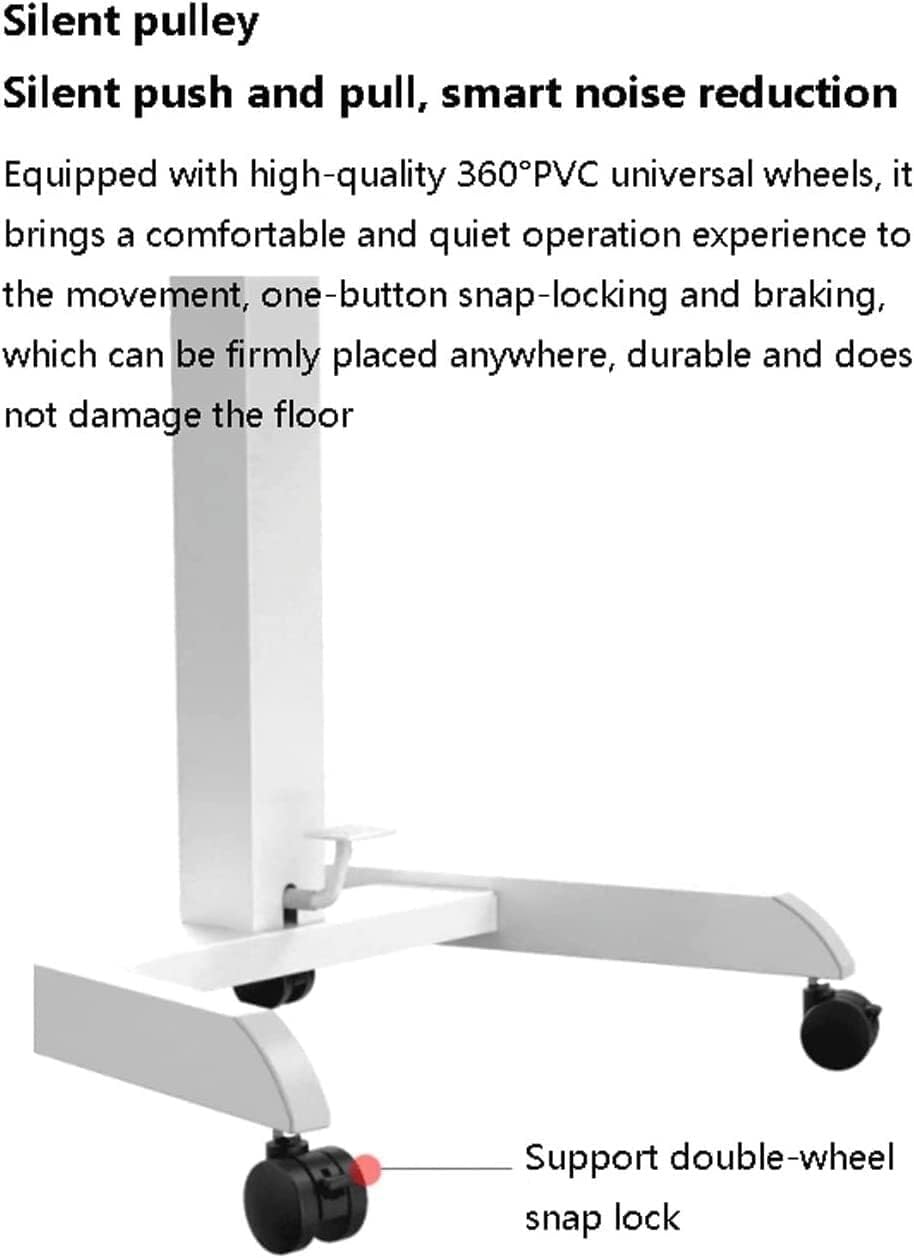 Adjustable Overbed Table with Wheels, Mobile Laptop Computer Standing Desk for Bedside, Home & Office Use