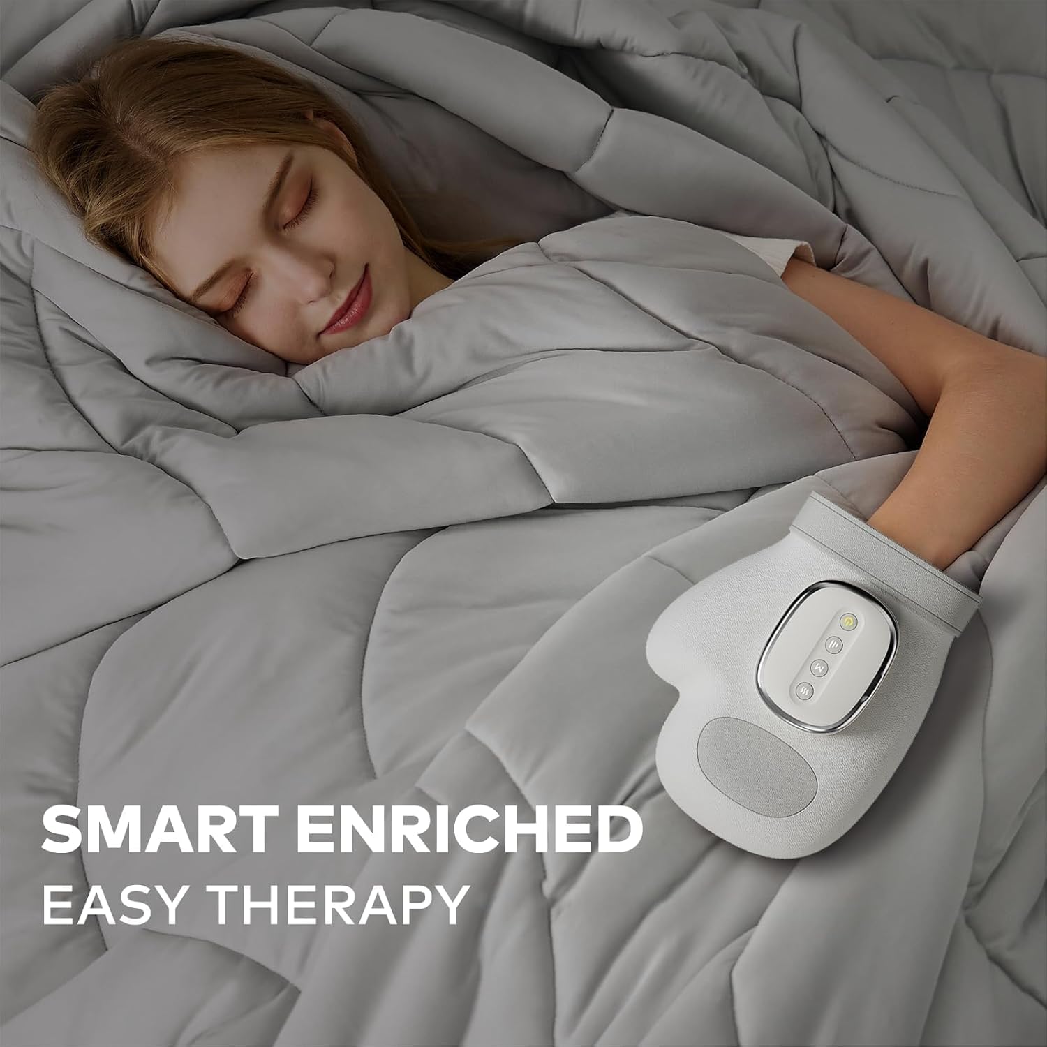 Vodeson Therapeutic Hand Massager with Heat Therapy & Compression - Arthritis Pain Relief & Muscle Recovery, 3D Compression with 13 Airbags for Office Workers/Gamers/Post-Surgery Care