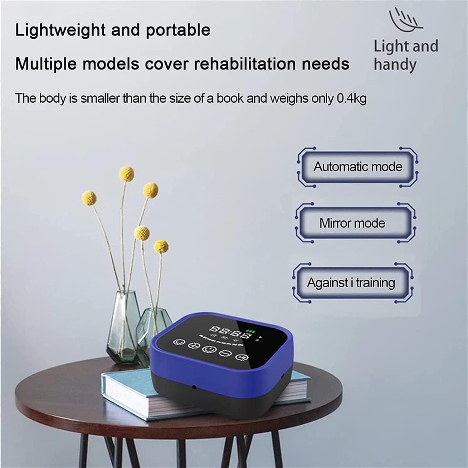 KouRy Rehabilitation Robot Gloves, Smart Chargeable Finger Training Rehab Orthotics Rehabilitation Gloves,FingerTraining Equipment,with Single Finger Training and Mirror Mode Ideal Gift (Color : Blue