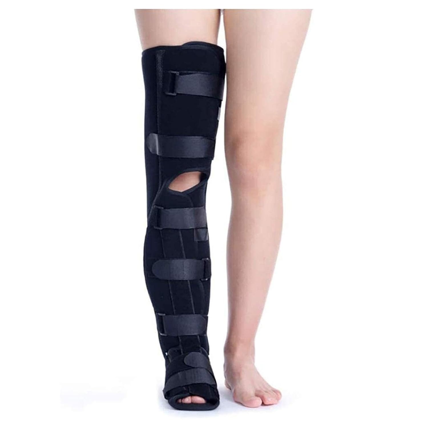 Adjustable Ankle Brace, Leg Immobilizer, Knee Brace - Joint Pain, Tendon, Ligament Protective Equipment Soft Breathable and Good Elastic (black L)