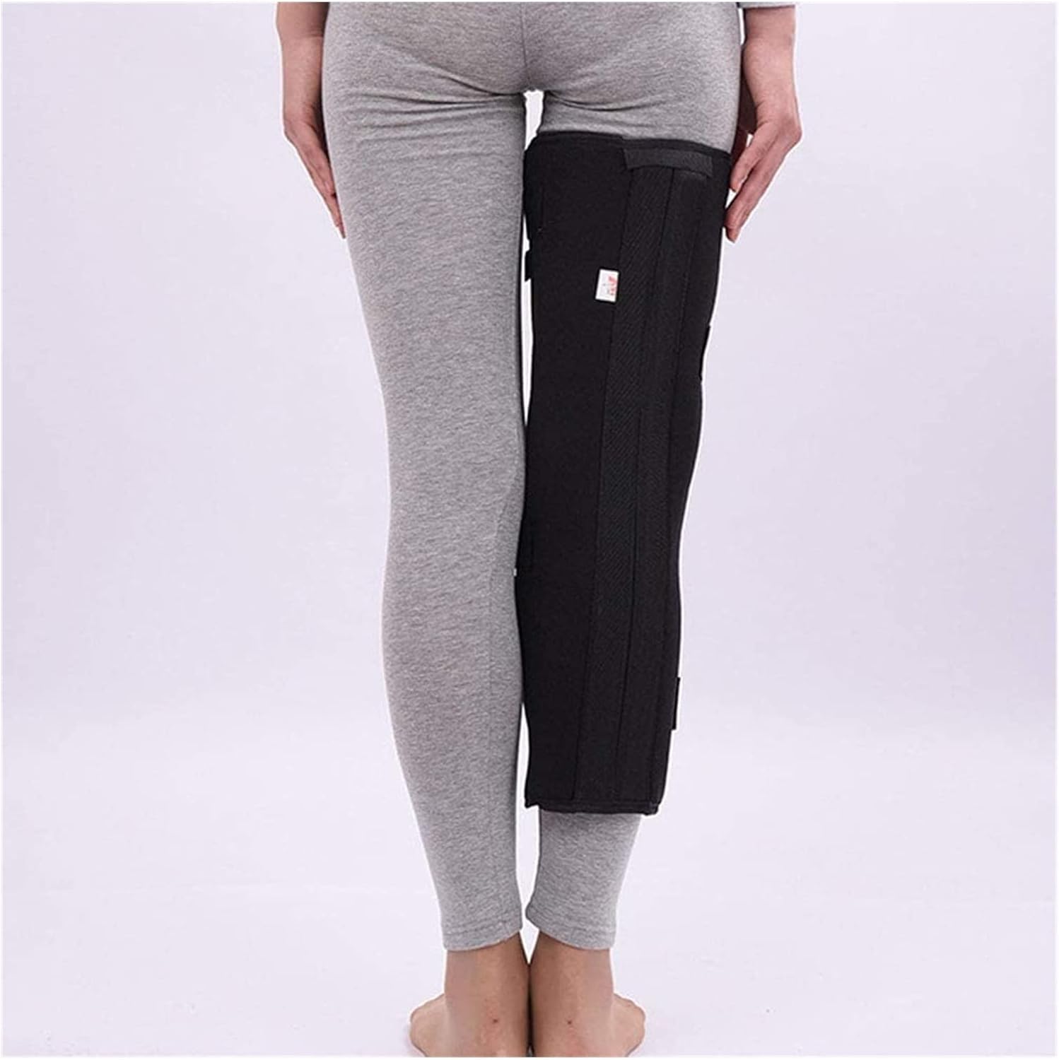 Adjustable Knee Brace Immobilizer Brace Post Op Immobiliser Knee Orthosis Before After Splint Used for Sciatica Relief,Black-Medium