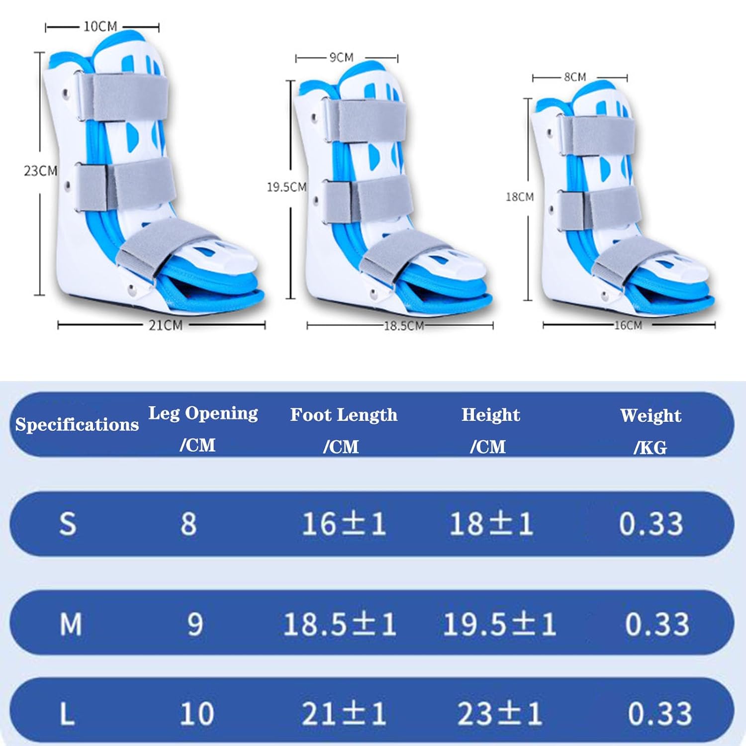 SFKLYU Child Ankle Support Brace, Ankle Foot Orthosis Support Drop Brace Padded Drop Foot Brace with Front Protection Plate for Sprained Ankle, Broken Foot,M