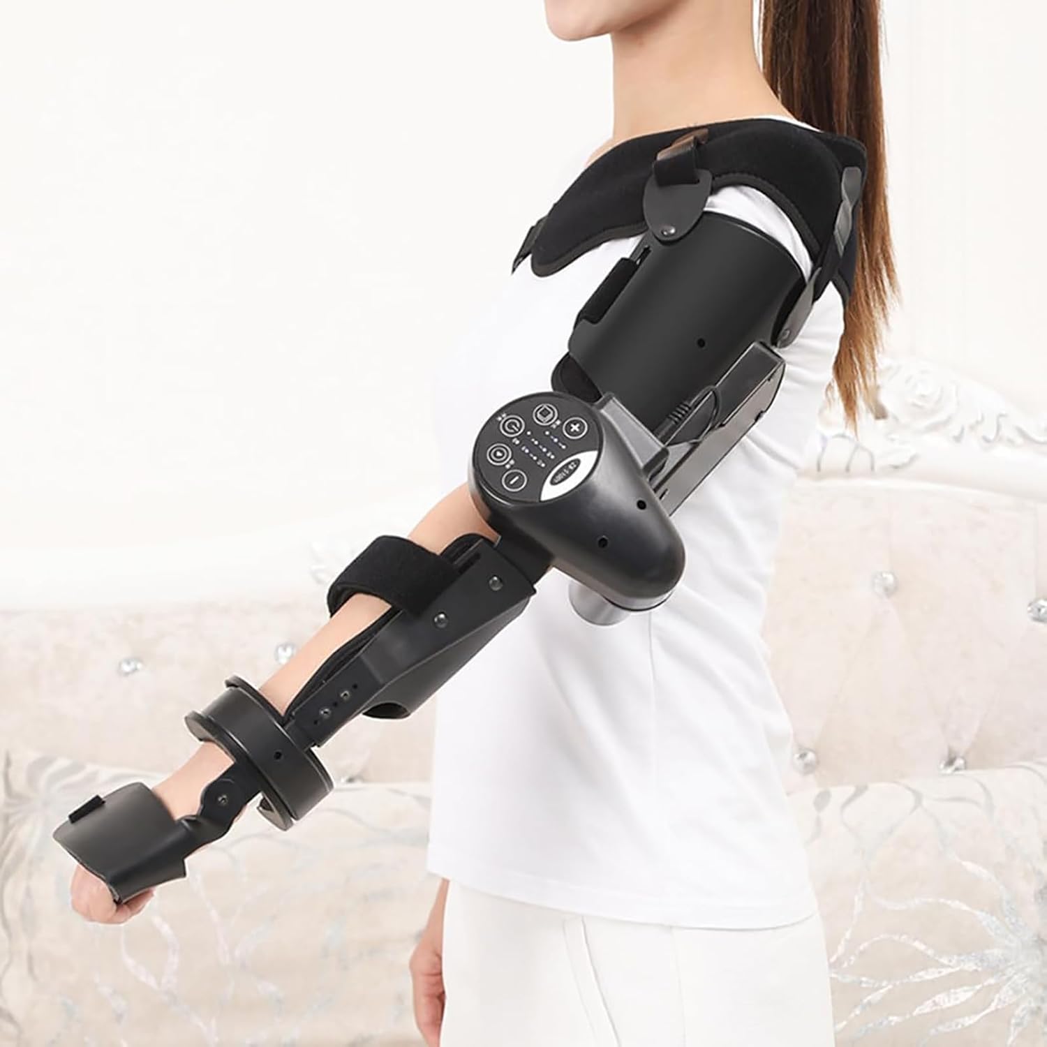 Electric Elbow Joint Rehabilitation Device, Medical Prescription Elbow Brace, Shoulder Sling Stabilizer, Arm Flexion and Extension Trainer Elbow Protector, for Stroke Hemiplegia Patients